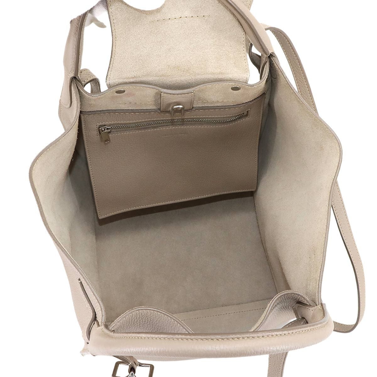 CELINE CELINE Big Bag Small With Longstrap Hand Shoulder Bag Leather Beige 90304134