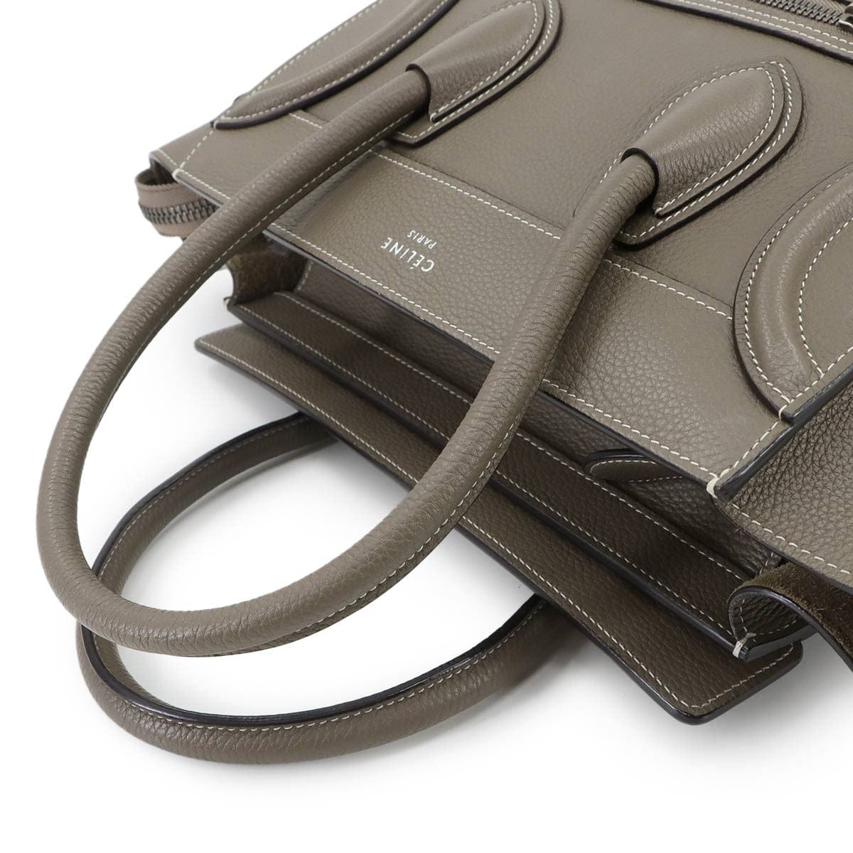 CELINE CELINE Luggage Micro Shopper Hand Bag Leather Souris 167793 Purse 90301570