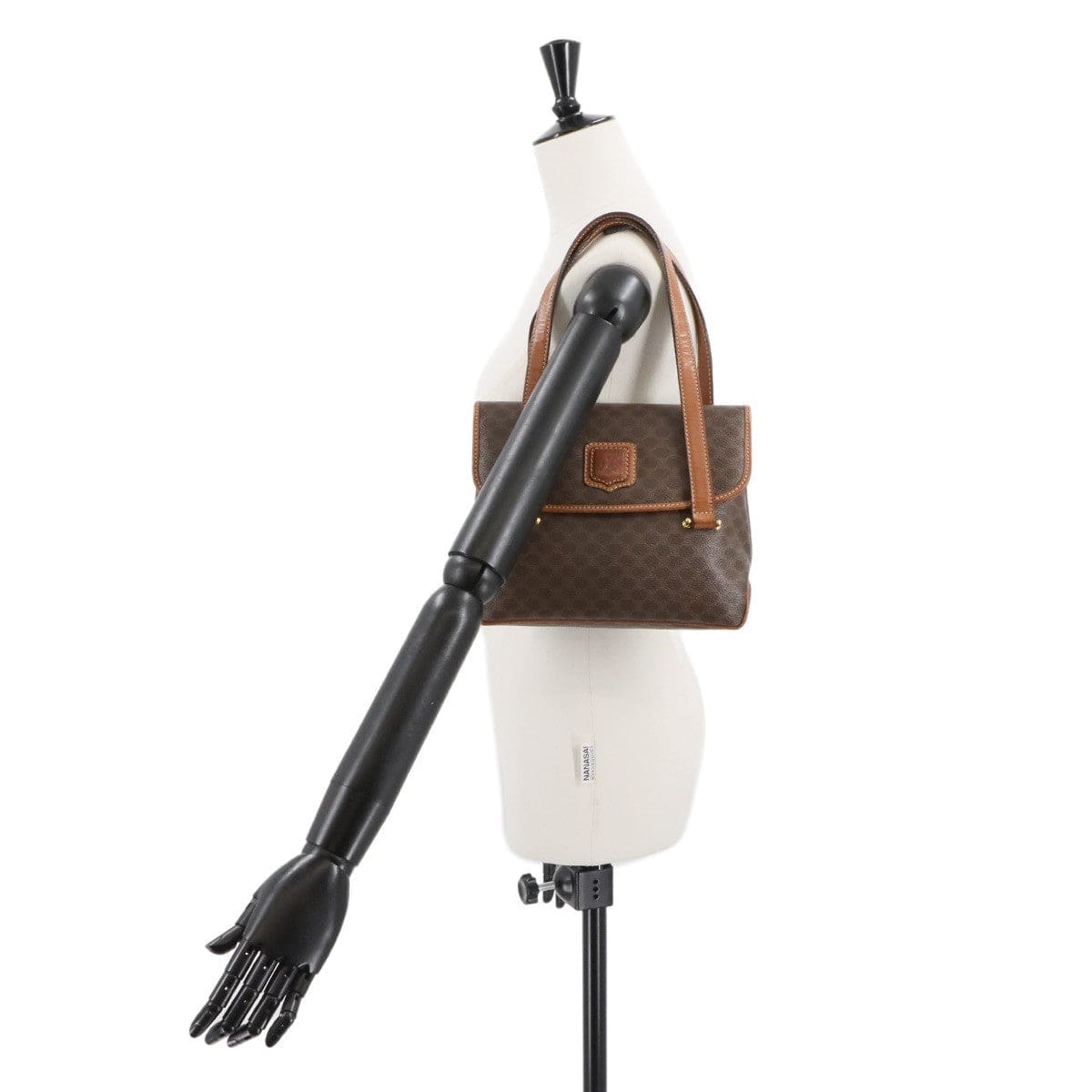 CELINE CELINE Macadam Hand Bag PVC Leather Brown Vintage 90297043