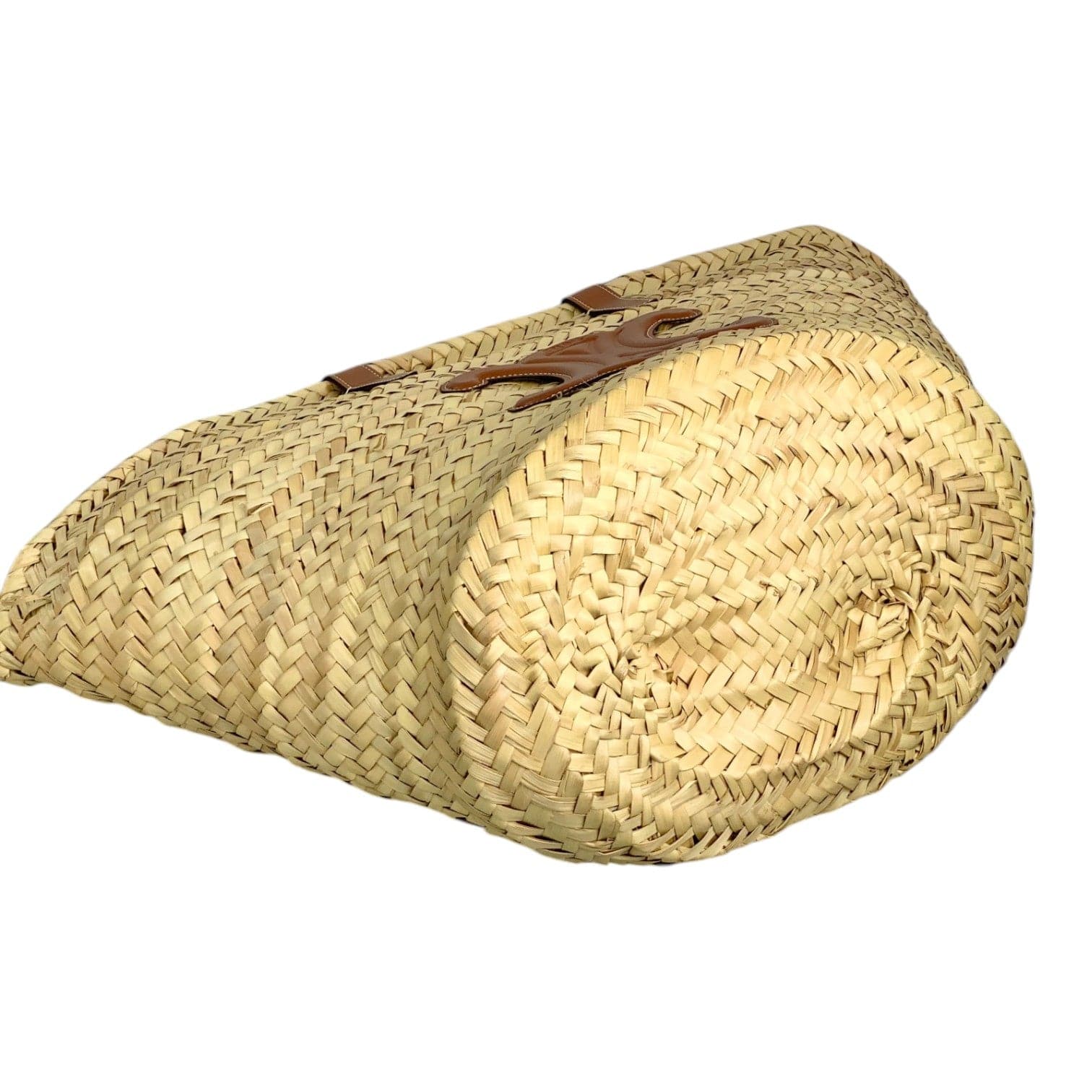 Celine Celine Classic Panier In Palm Leaves And Calfskin