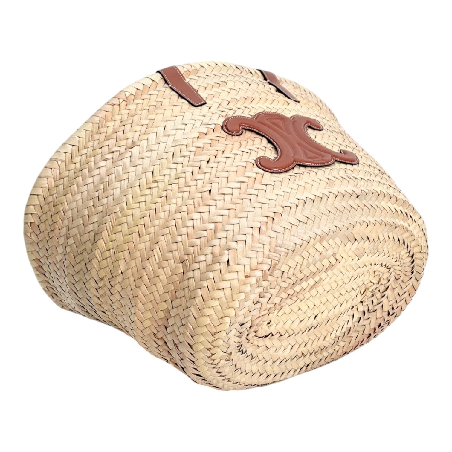 Celine Celine Palm Leaf Calfskin Triomphe Teen Panier Tan Bag
