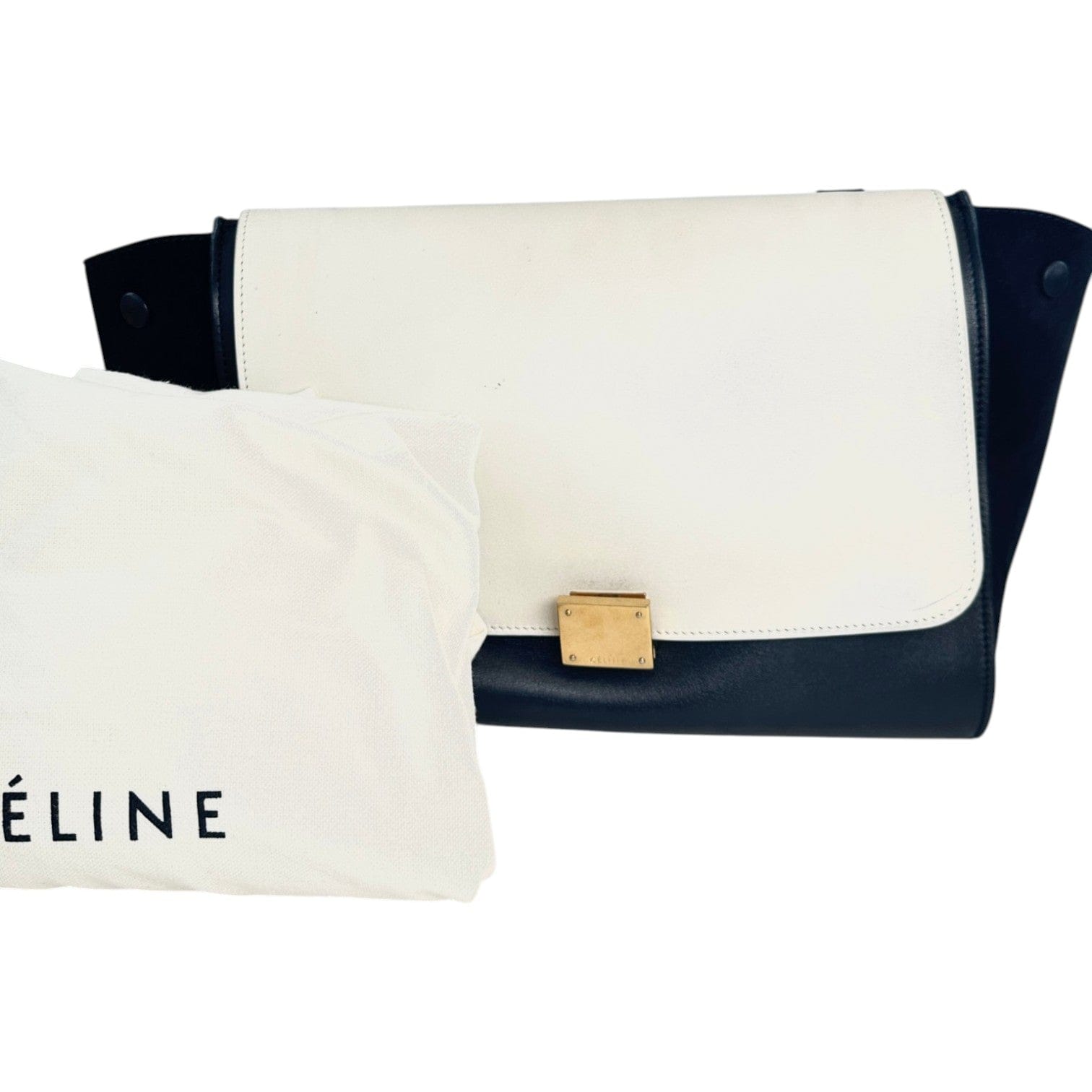 Celine Celine Trapeze Medium Black & White Bag