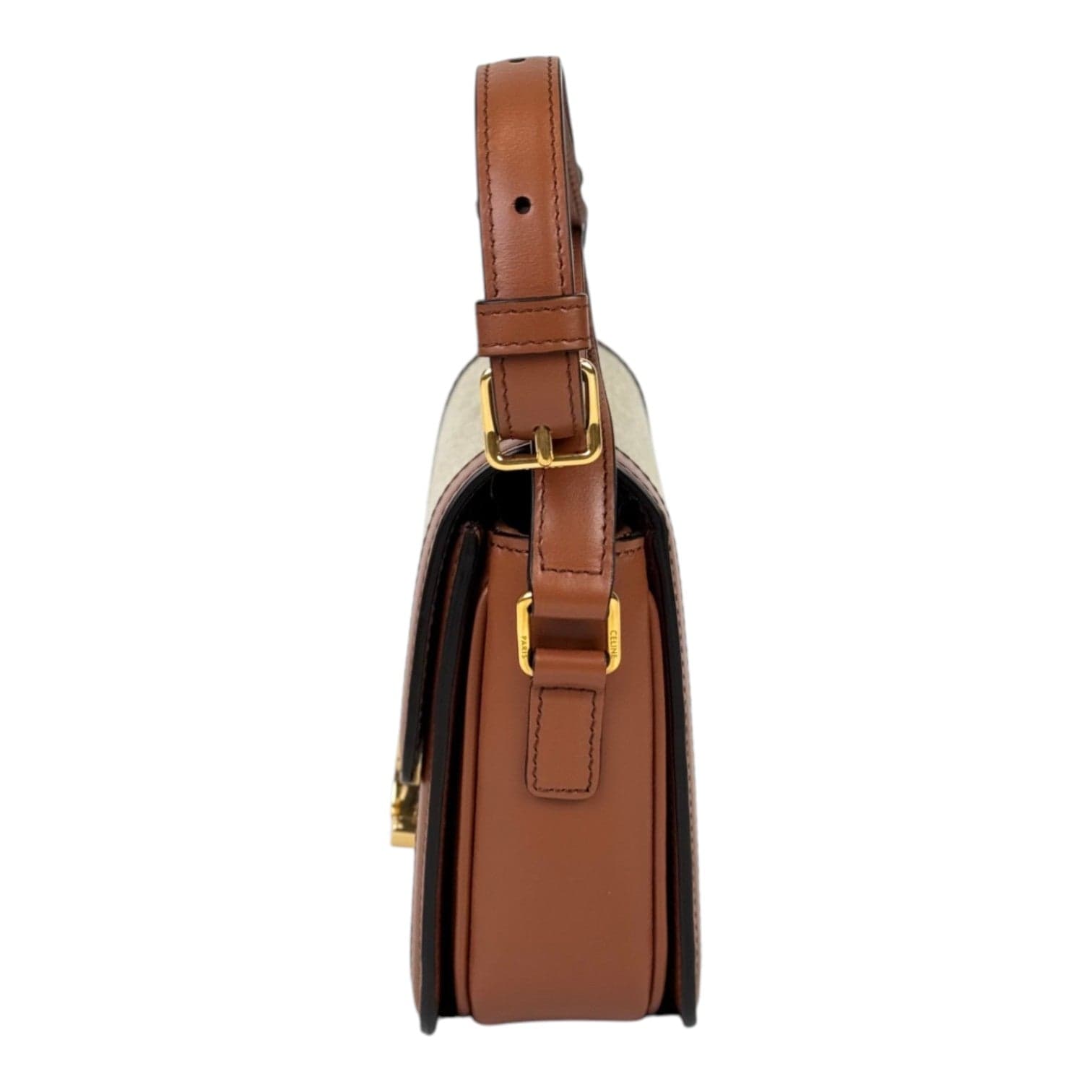 Celine Celine Triomphe Teen 18.5cm in Brown Toile & Leather