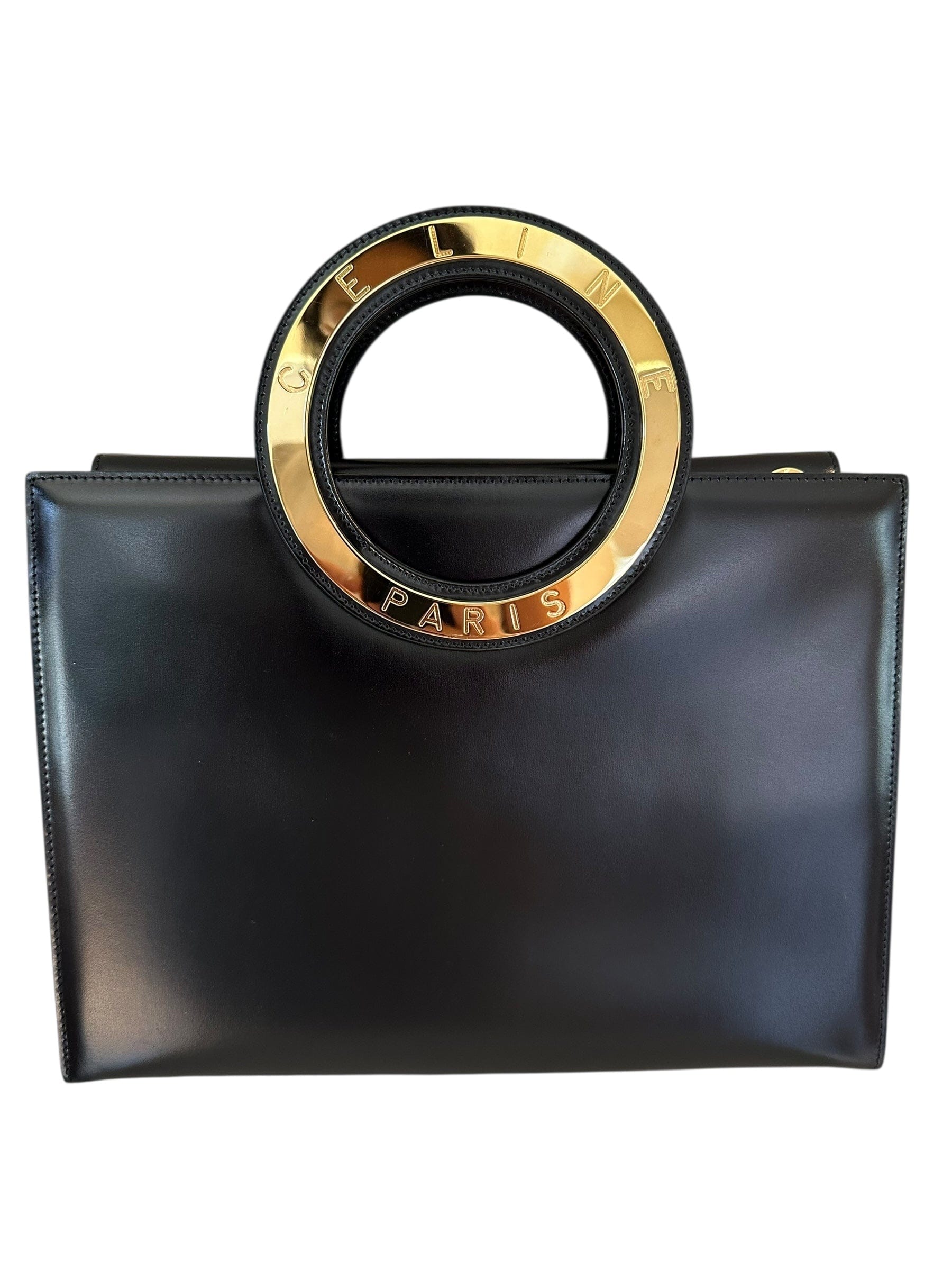 Celine Celine Vintage Boxcalf bag with Gold Handle