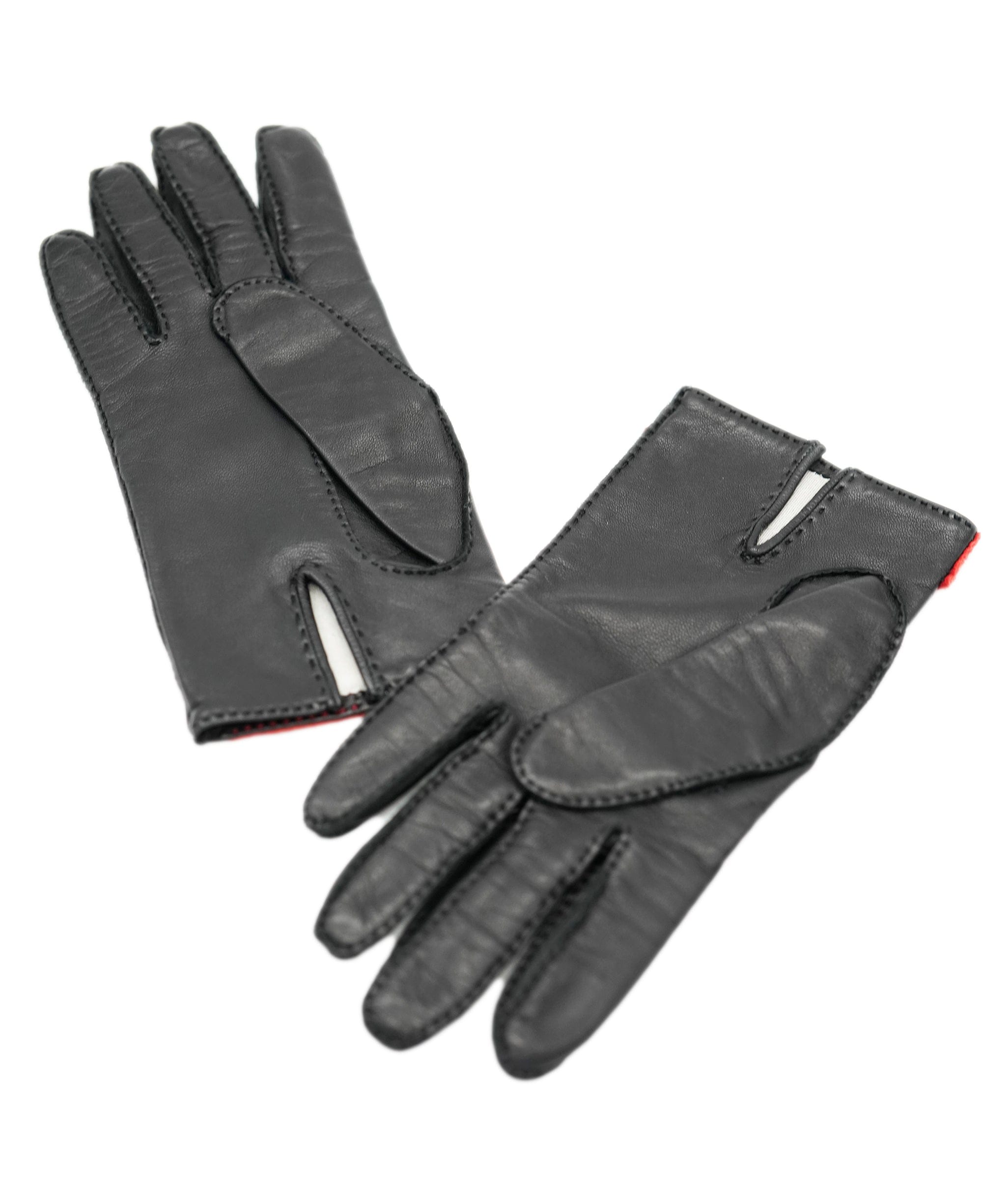 Celine Celine vintage leather black gloves size 7.5 - AJC0814