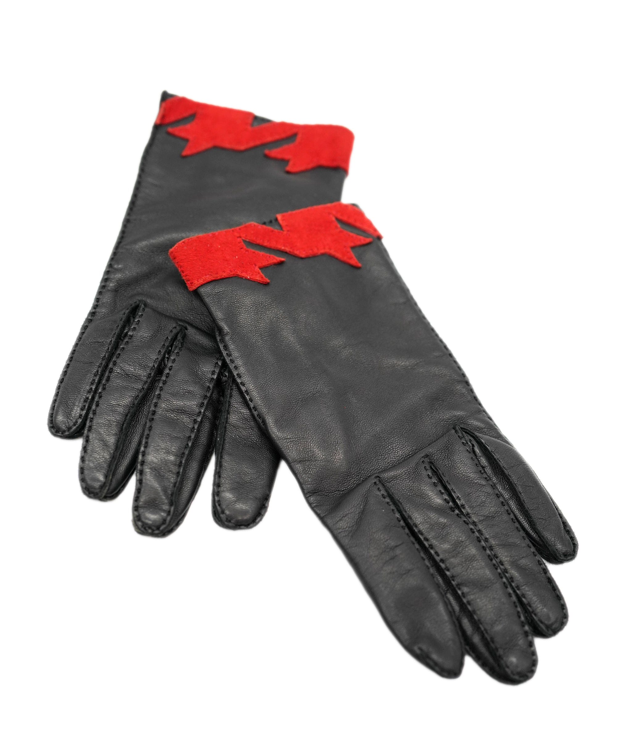 Celine Celine vintage leather black gloves size 7.5 - AJC0814