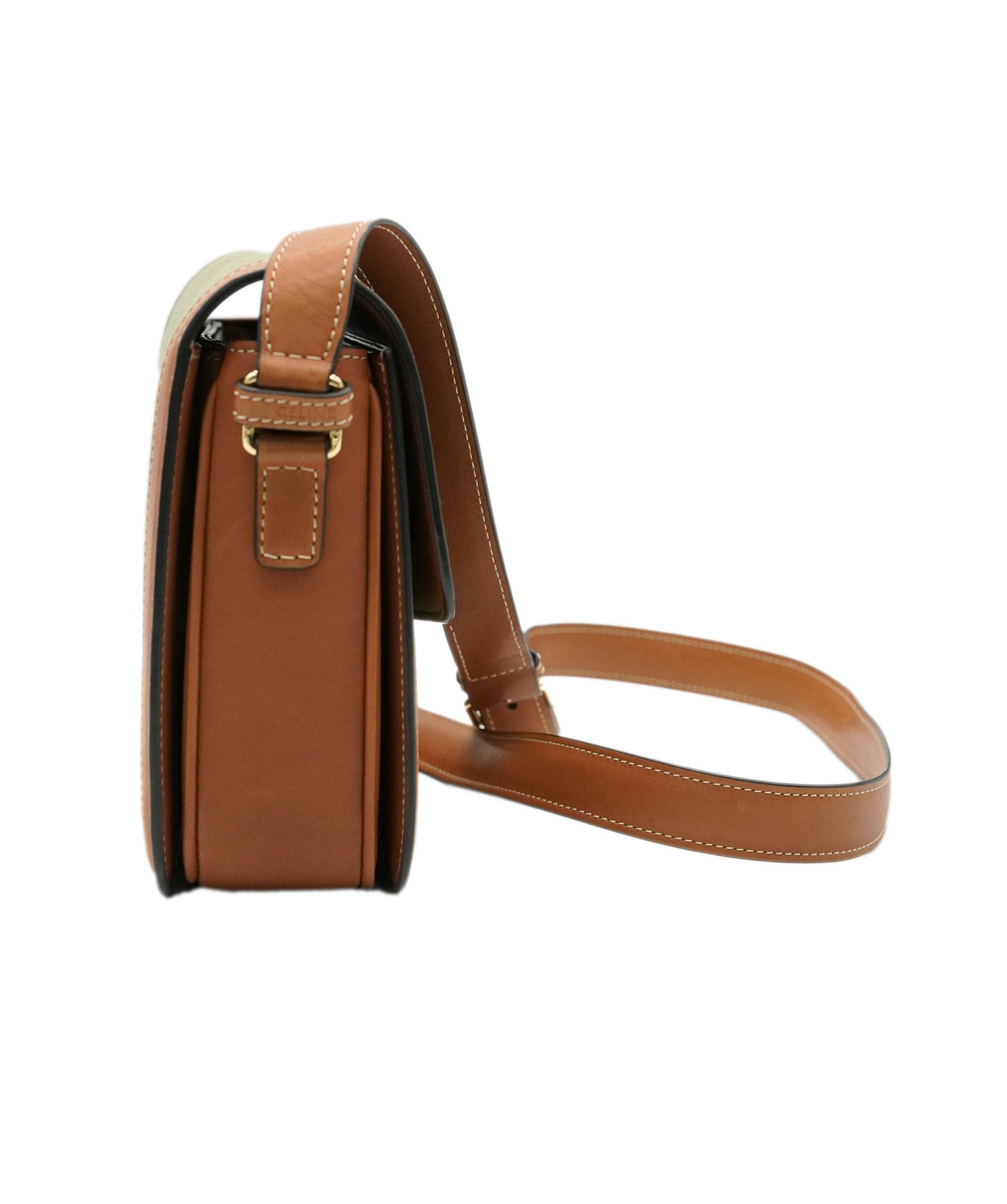 Celine Celine Triomphe Khaki and Tan Crossbody Bag - Current Season - ALL0772