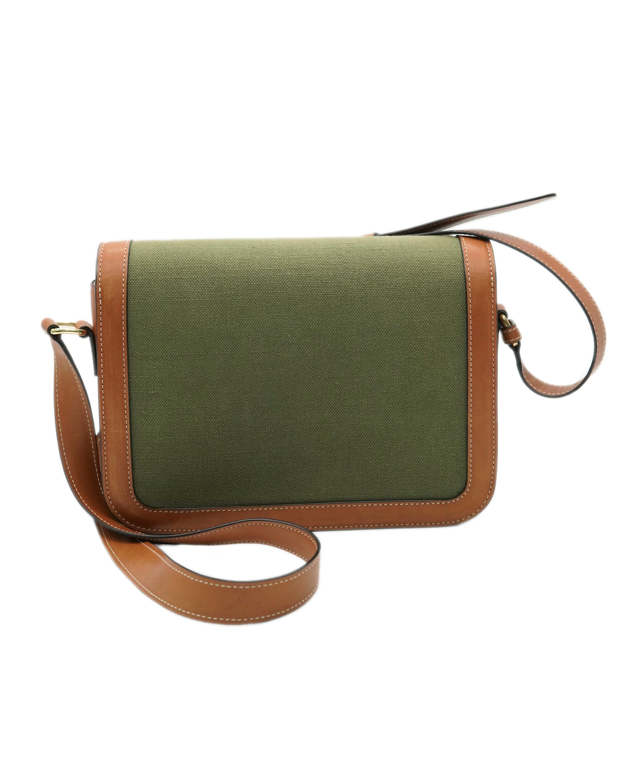 Celine Celine Triomphe Khaki and Tan Crossbody Bag - Current Season - ALL0772
