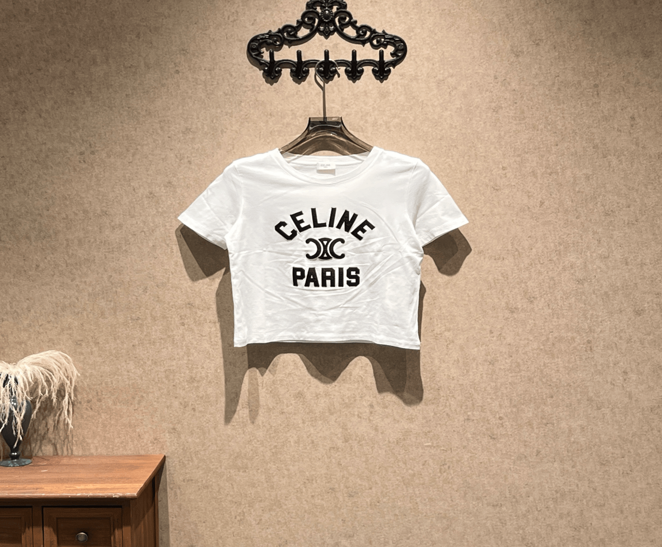 Celine Celine Arc de Triomphe white logo short-sleeved T-shirt / Size S / 99% new / 42434 SGC42434