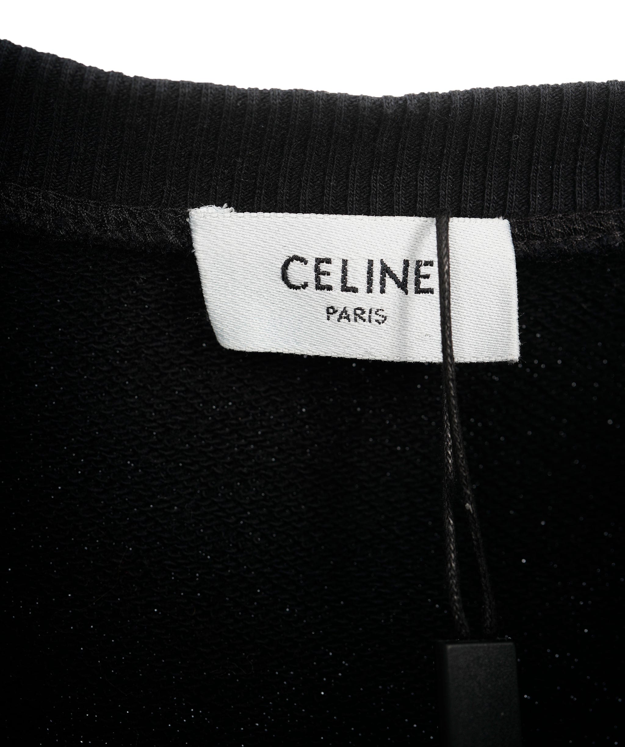Celine Celine Black Cotton Embroidered Logo Sweatshirt ABL0061