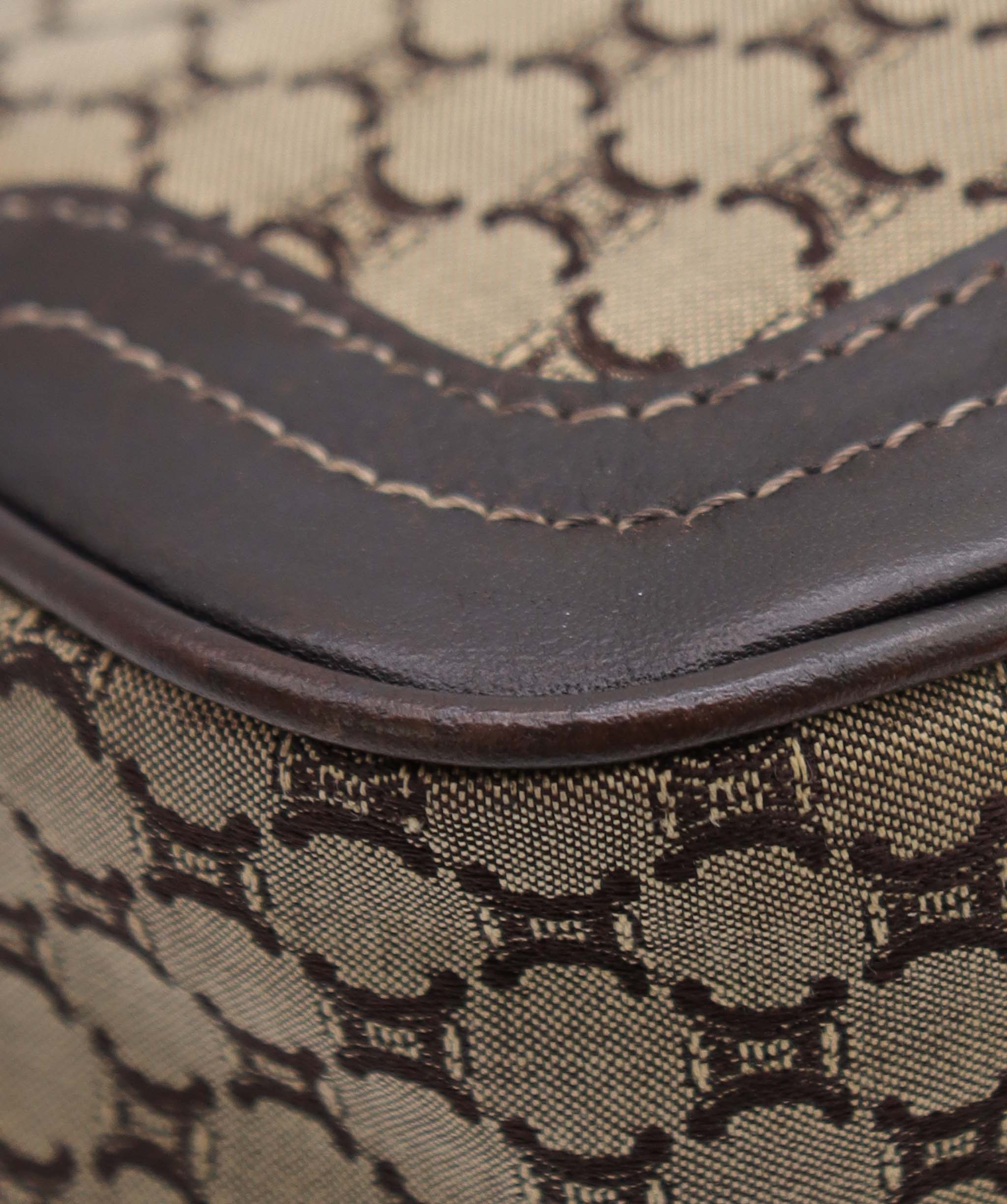 Celine Celine Macadam Logo Pochette Brown Canvas Leather DXBS3824