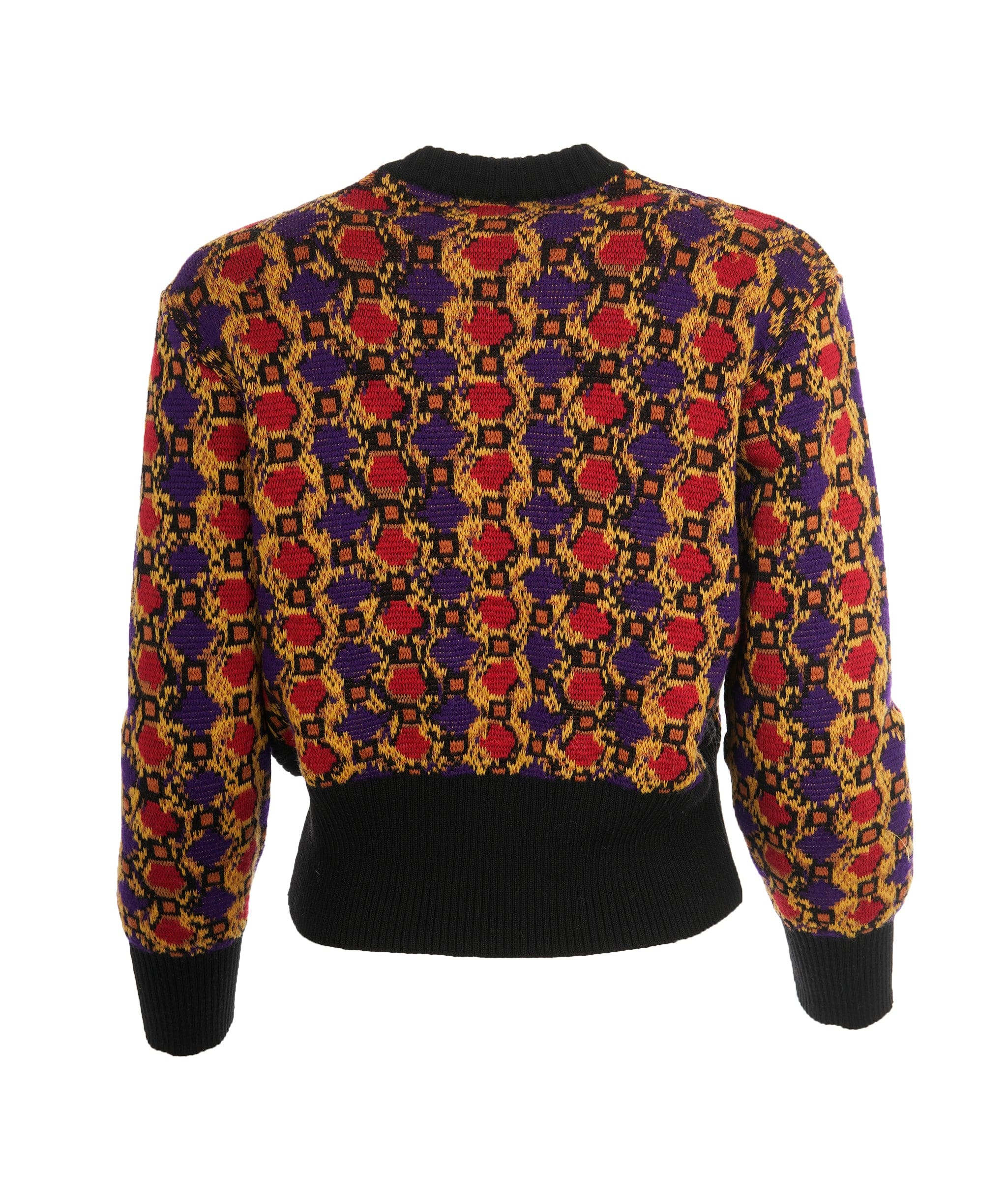 Celine Saint Laurent Black Vintage Detailed Knit Cardigan ALL0922