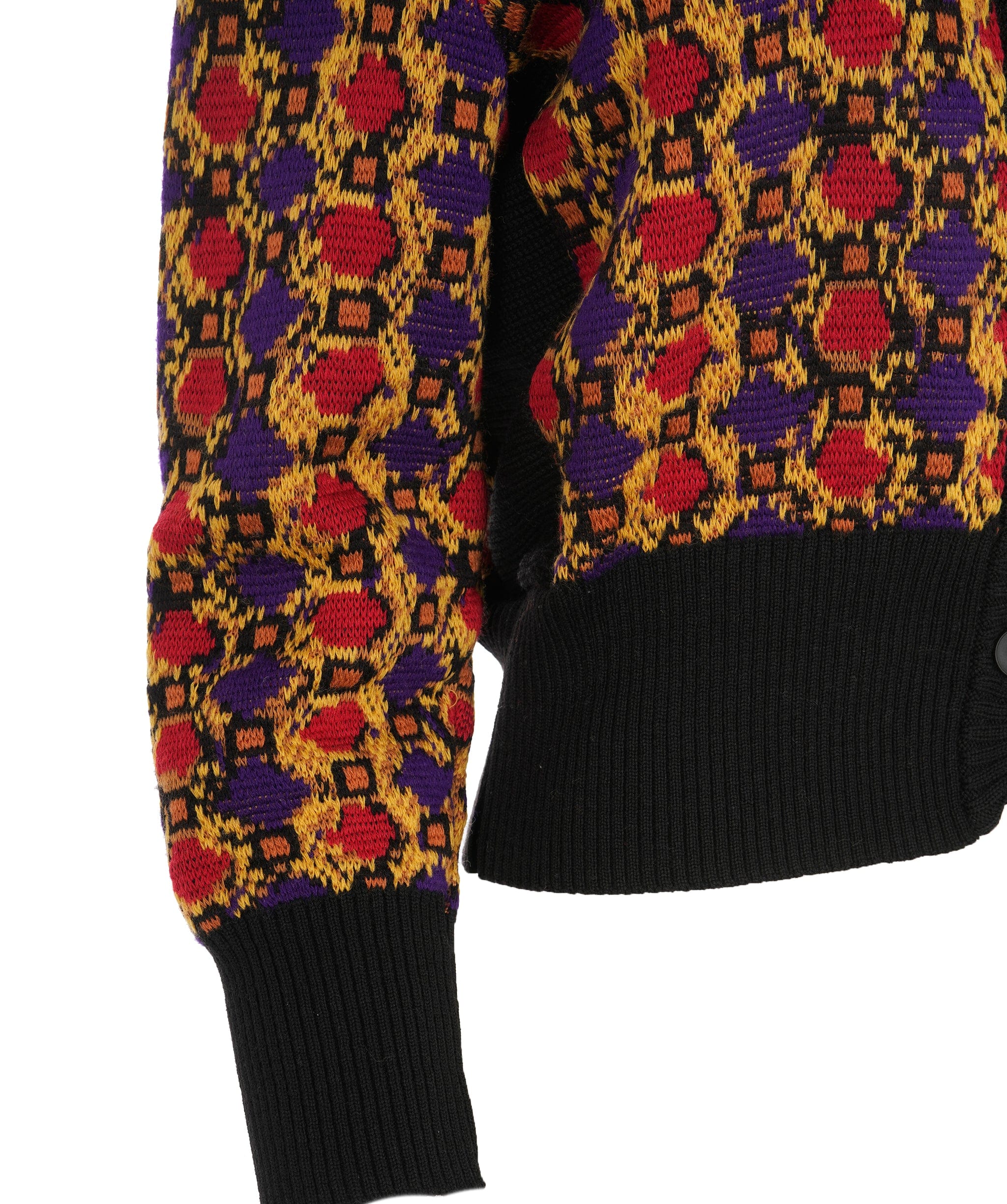 Celine Saint Laurent Black Vintage Detailed Knit Cardigan ALL0922