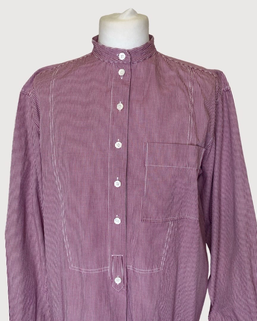 Celine Red / White Celine L/S Check Shirt, 12