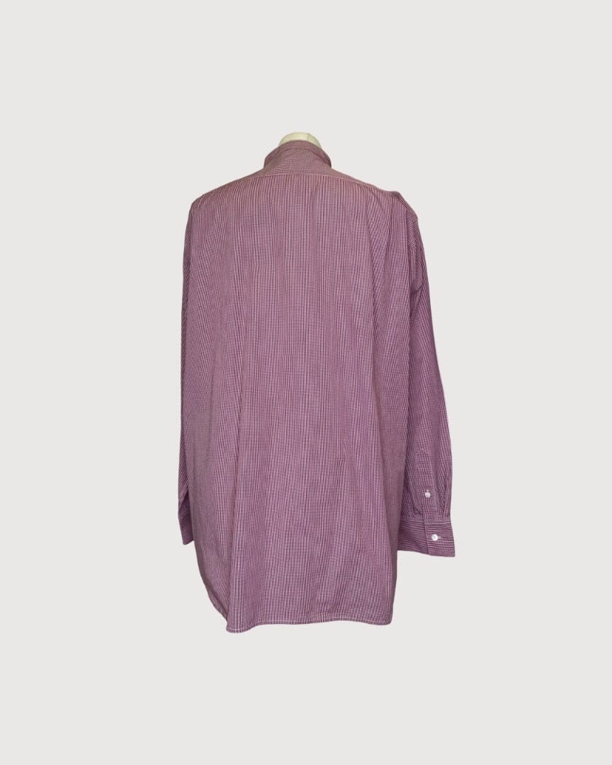 Celine Red / White Celine L/S Check Shirt, 12