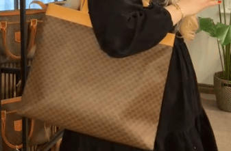 Celine Celine Beige/Brown Coated Canvas Vintage Large Macadam Tote ABC7458