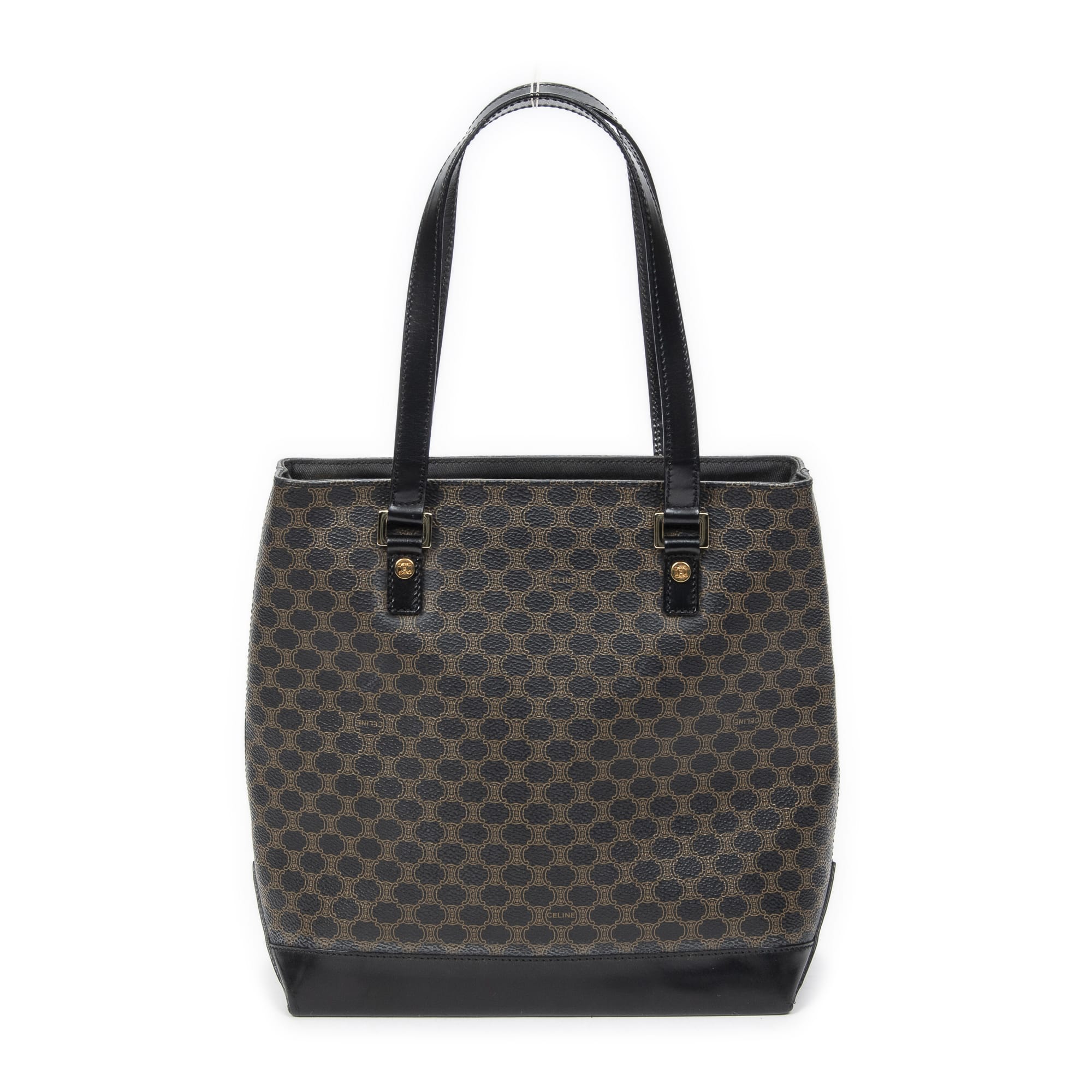 Celine Celine Black/Brown Coated Canvas Shopping Tote ABC6037