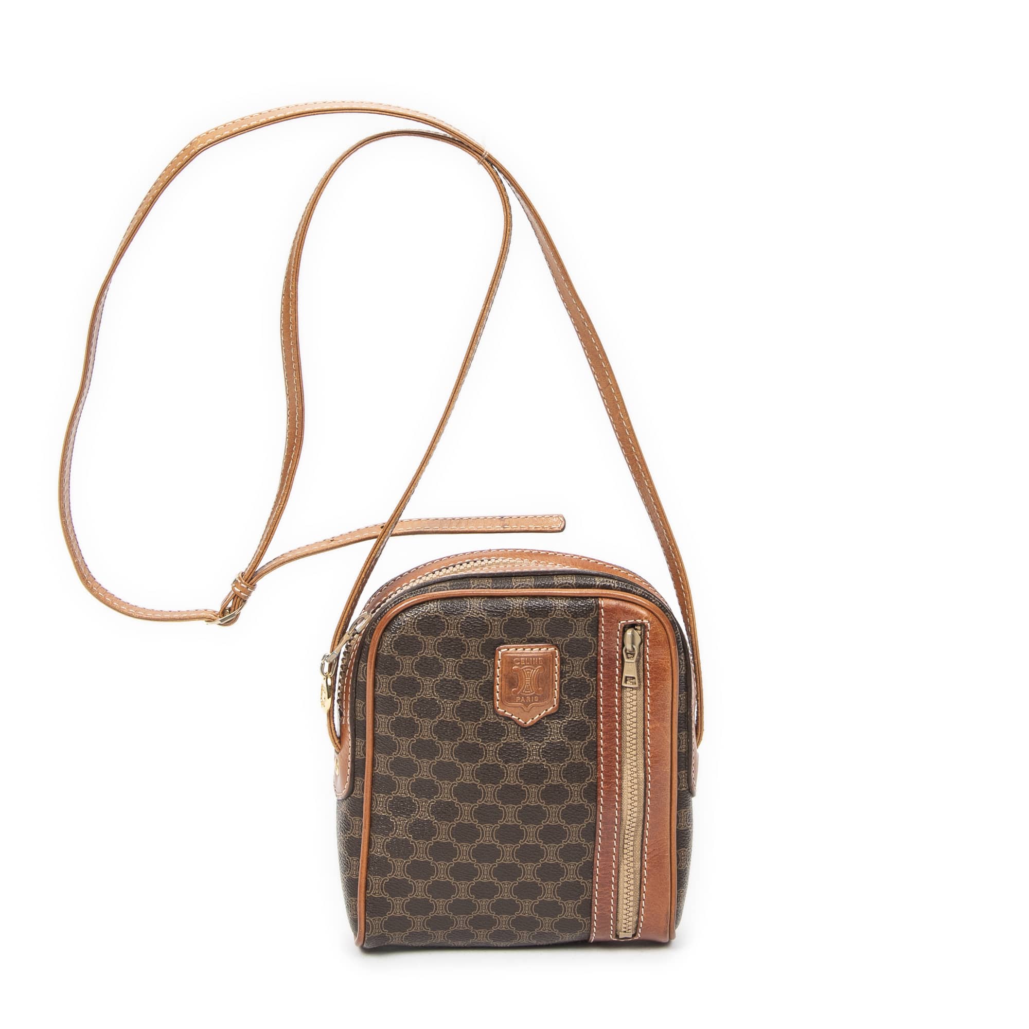 Celine Celine Brown Coated Canvas Mini Crossbody ABC5724
