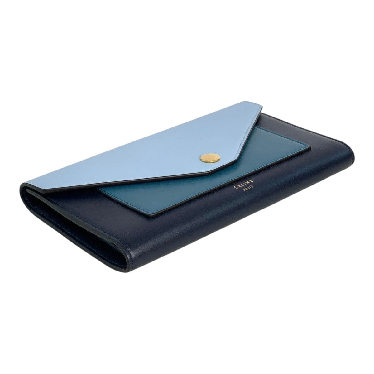Celine Celine Tri-Tone Blue Pocket Envelope Wallet
