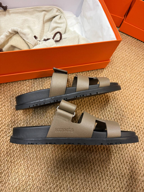 Hermès Brown H-Cut Slide Sandals size 36