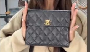 Chanel C25022486 Chanel Square One Sho Black Caviar