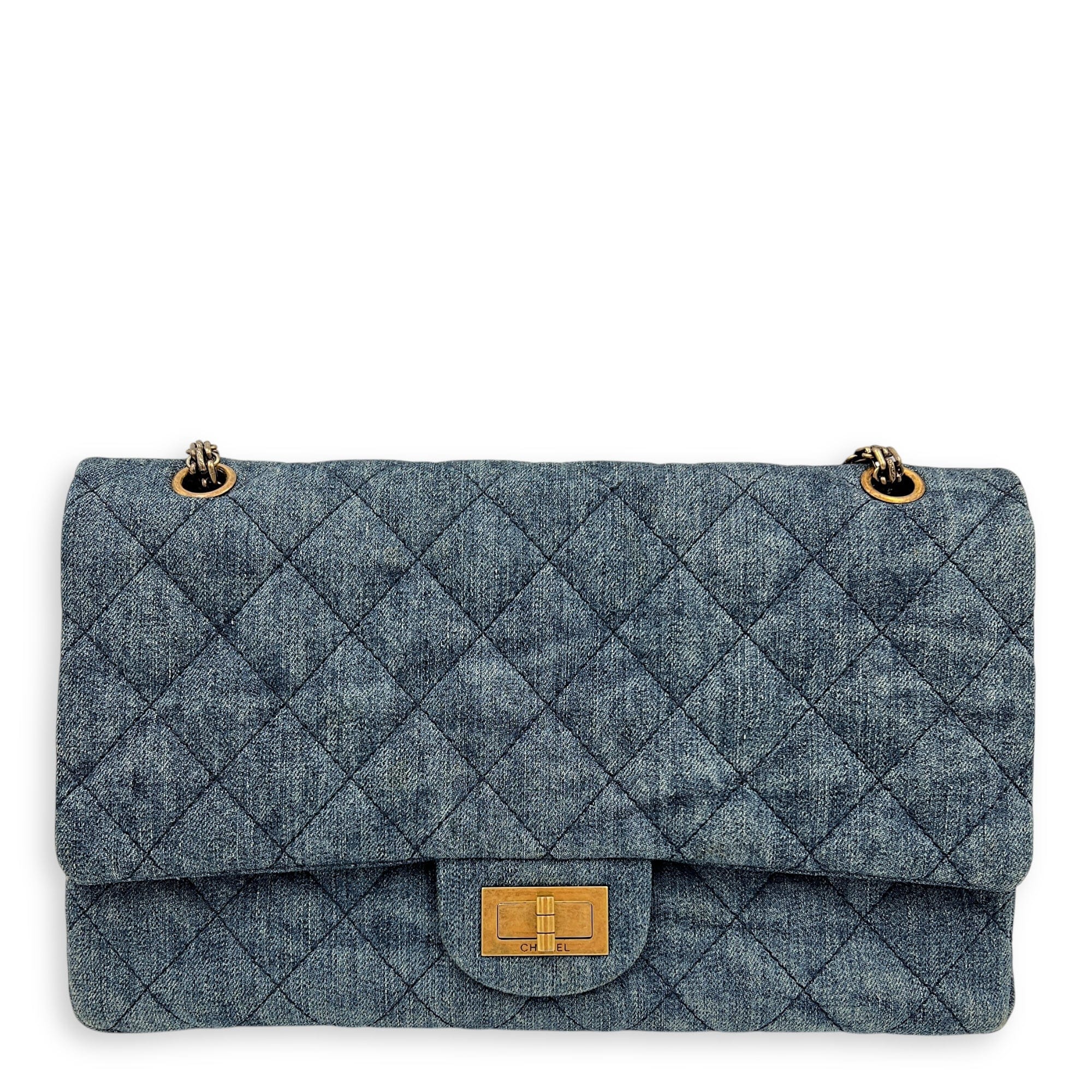 Chanel Chanel 2.55 Shoulder Bag 227 Blue in Denim, Gold hardware SYC9171YJ