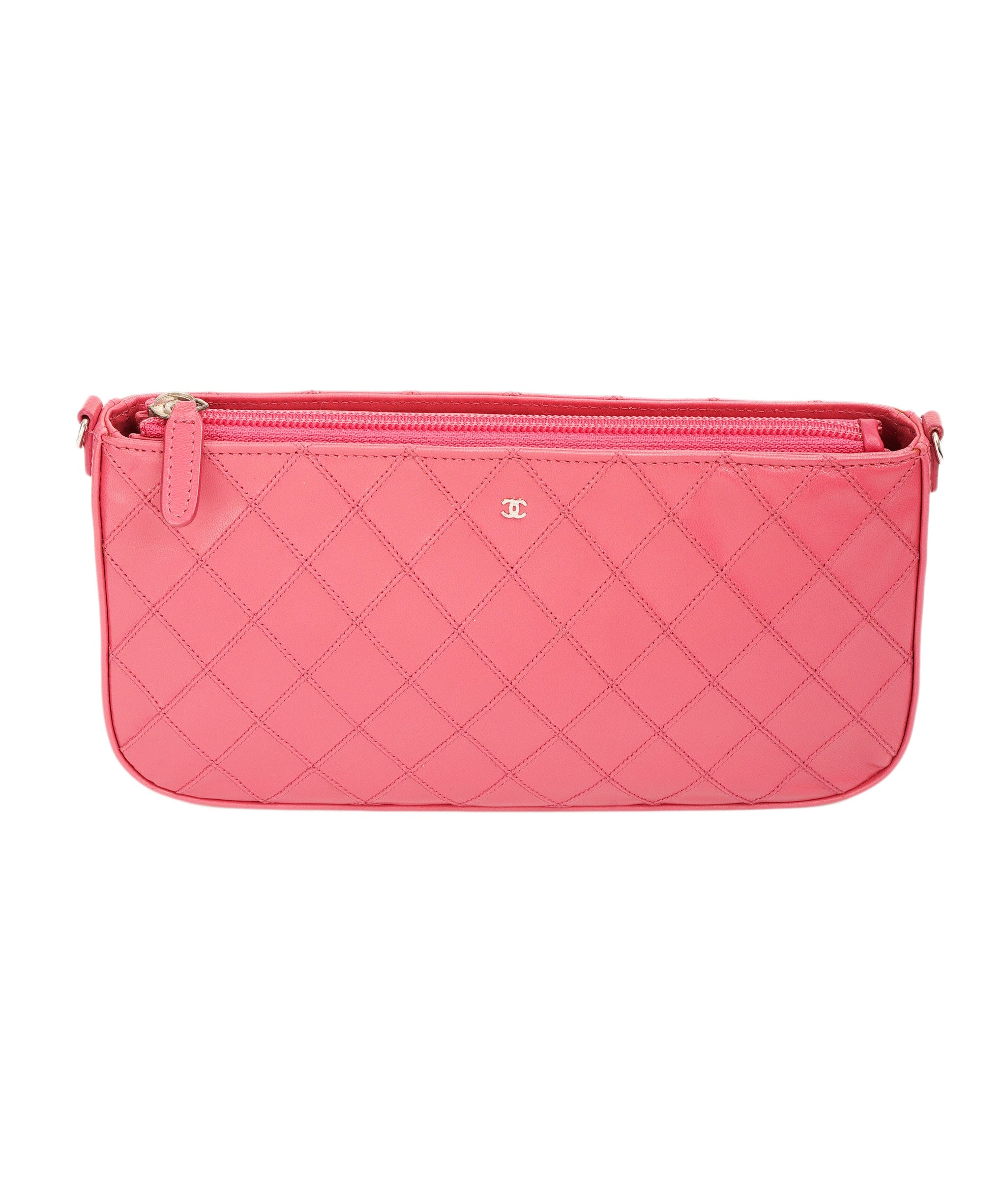 Chanel CHANEL Bicolore Chain Accessory Pouch Lamb Skin Pink CC DBXS1767