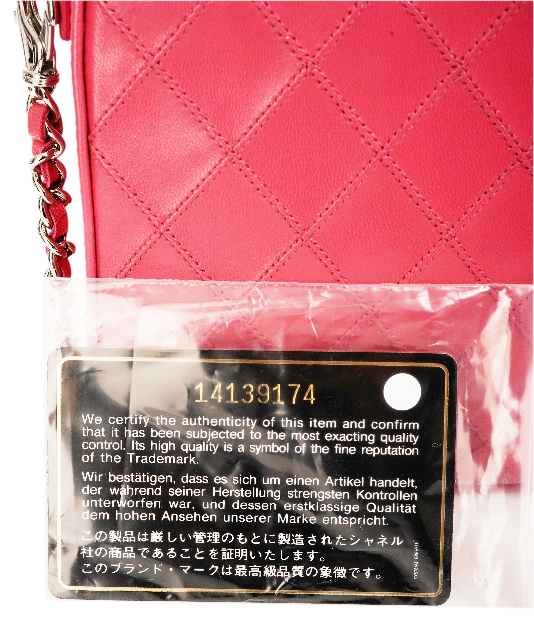 Chanel CHANEL Bicolore Chain Accessory Pouch Lamb Skin Pink CC DBXS1767