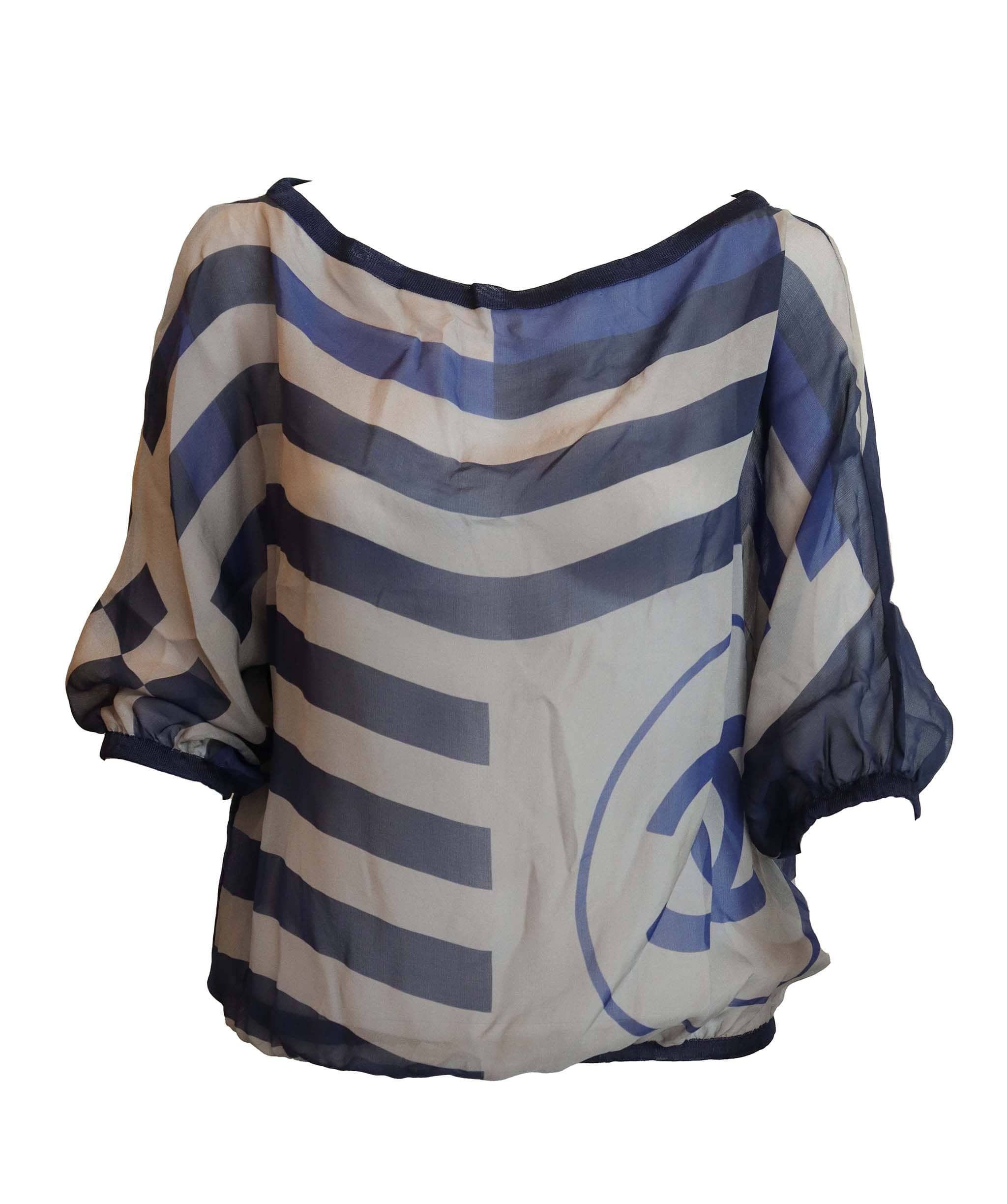 Chanel Chanel Blue and Grey striped Top AGC2931