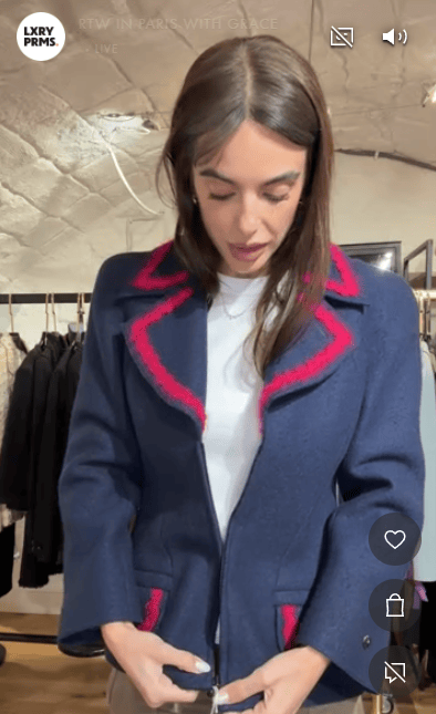 CHANEL Chanel Blue Pink Coat AGC3482