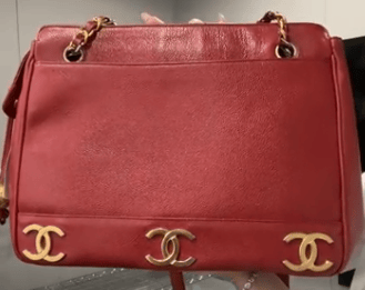 CHANEL CHANEL Caviar Skin Red G Triple Coco Chain Shoulder 1B0613FU9G9
