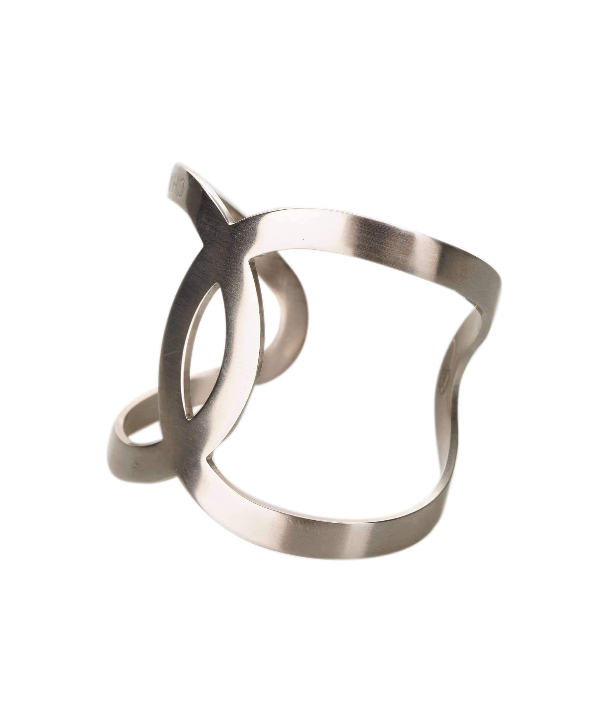 Chanel Chanel CC Cuff Matte Silver SKC1743
