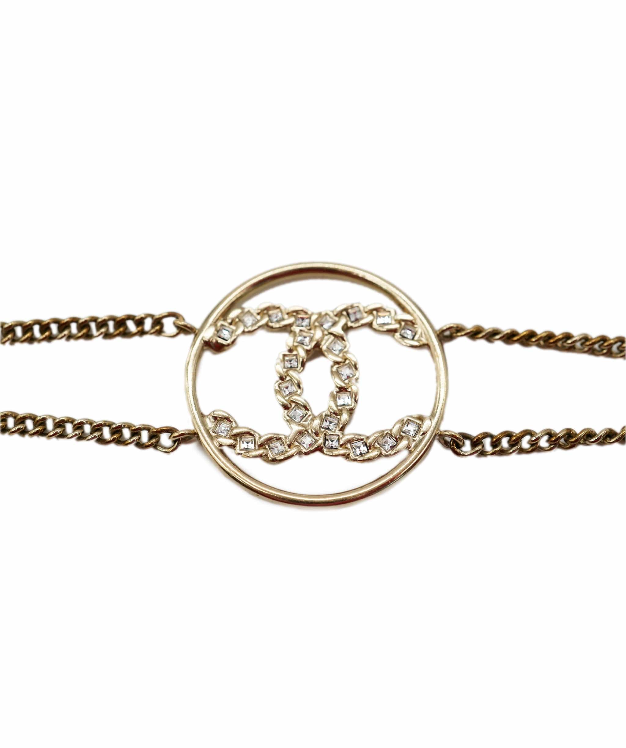 Chanel Chanel CC rhinestone gold bracelet ABL0050