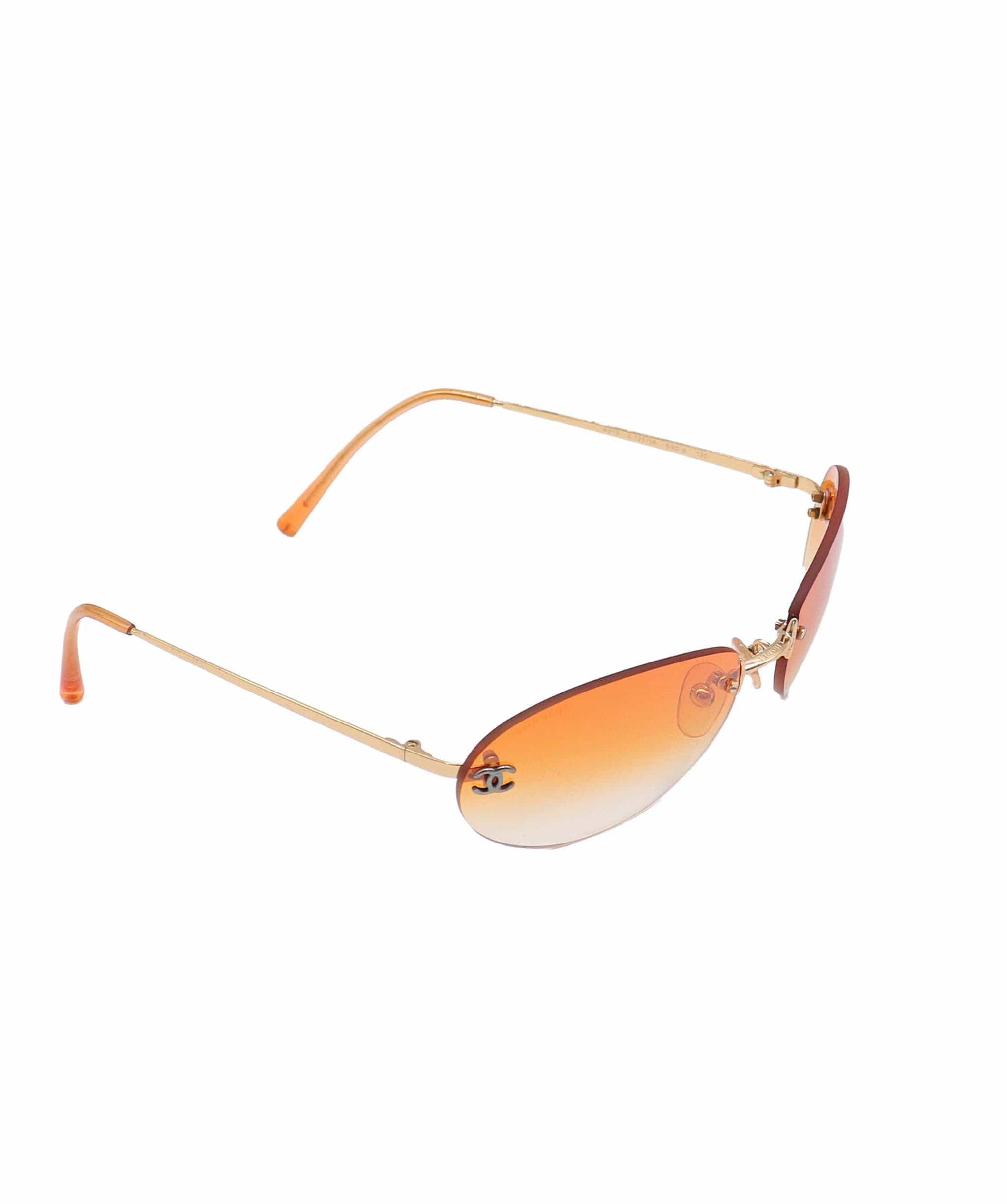 Chanel Chanel CC Rimless Sunglasses Orange DXBS4244