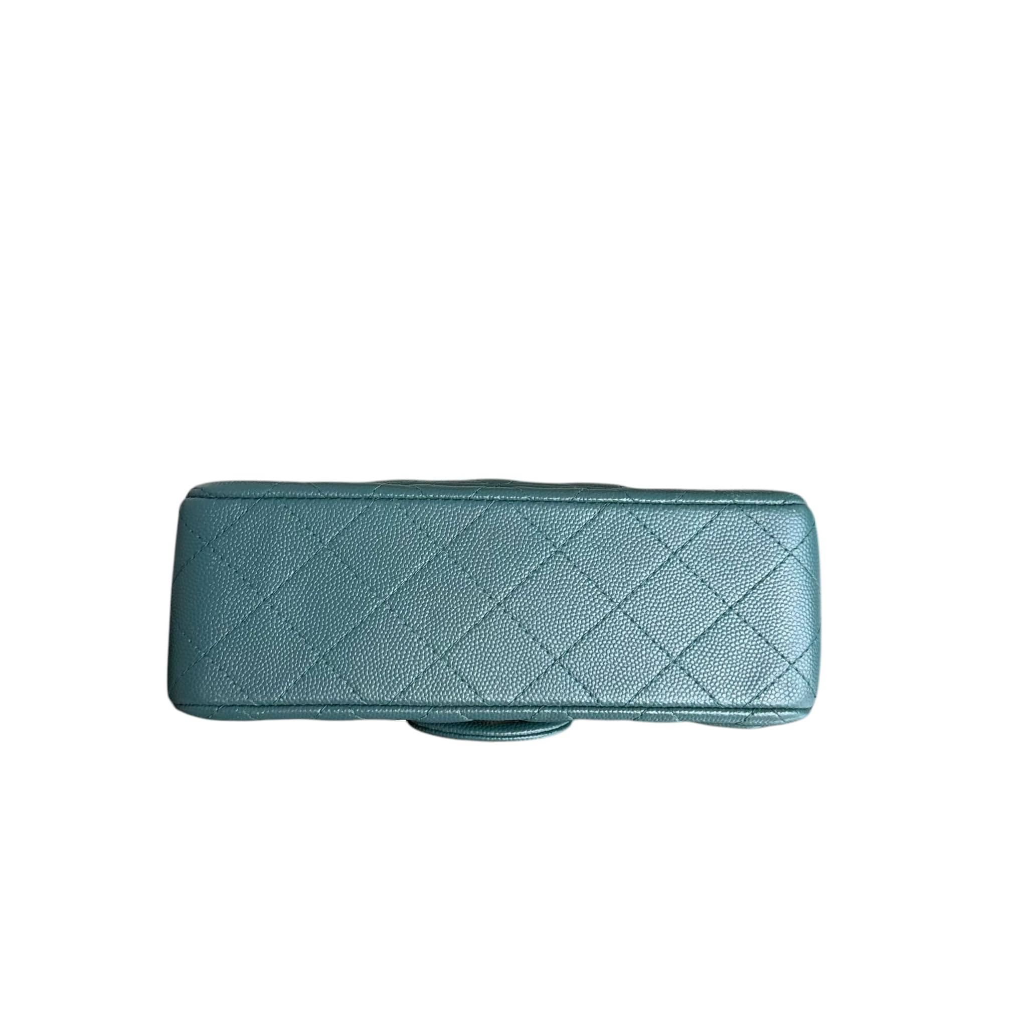 Chanel CHANEL CLASSIC FLAP MINI RECTANGLE DARK GREEN CAVIAR SERIES 24 SYCM666