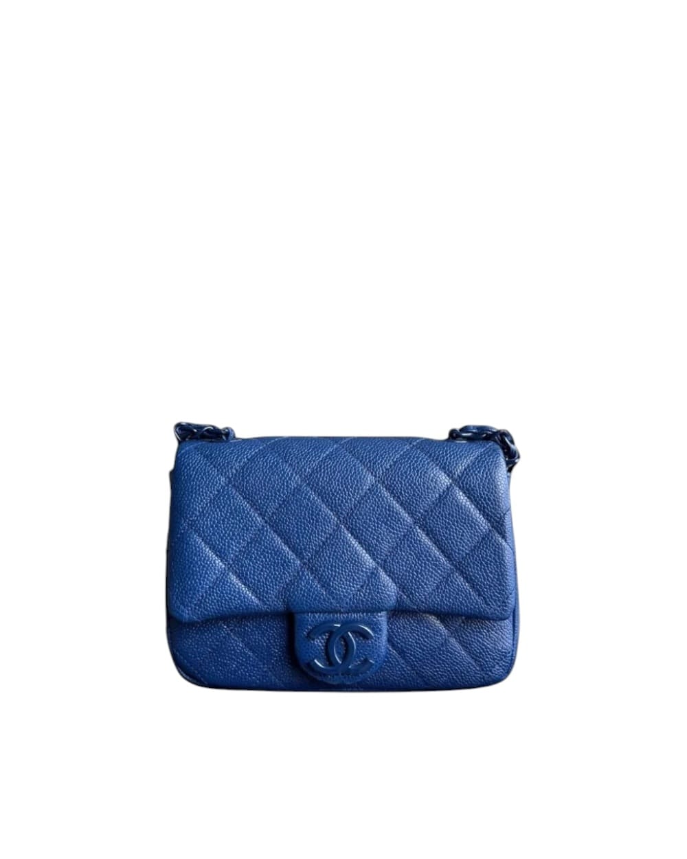 Chanel CHANEL CLASSIC FLAP SEASONAL MINI SQUARE - CAVIAR QUILTED ALL BLUE SERIES 29 SYCM653