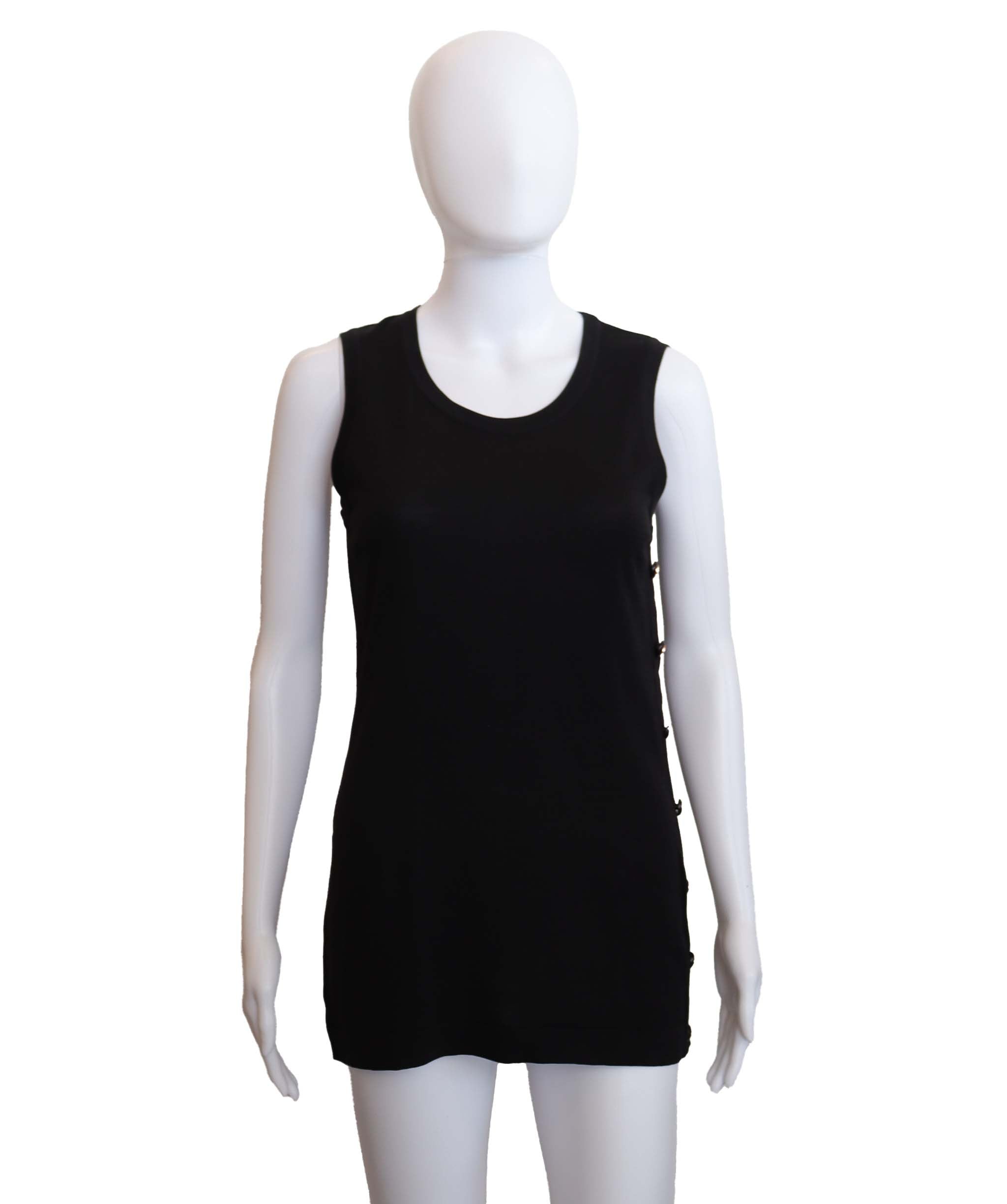 Chanel Chanel Coco Button Black Sleeveless Top Size 34 DXBS3674