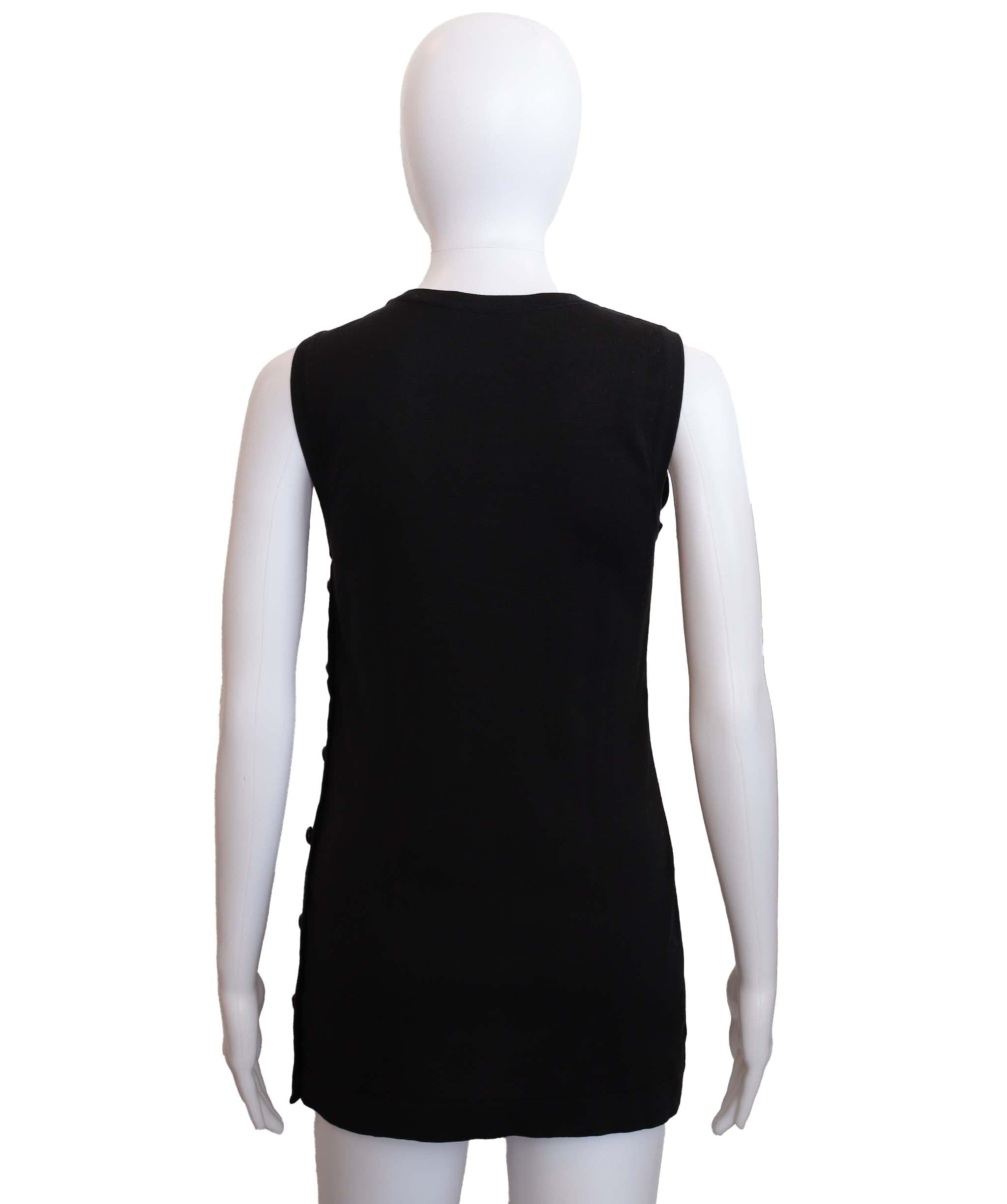Chanel Chanel Coco Button Black Sleeveless Top Size 34 DXBS3674