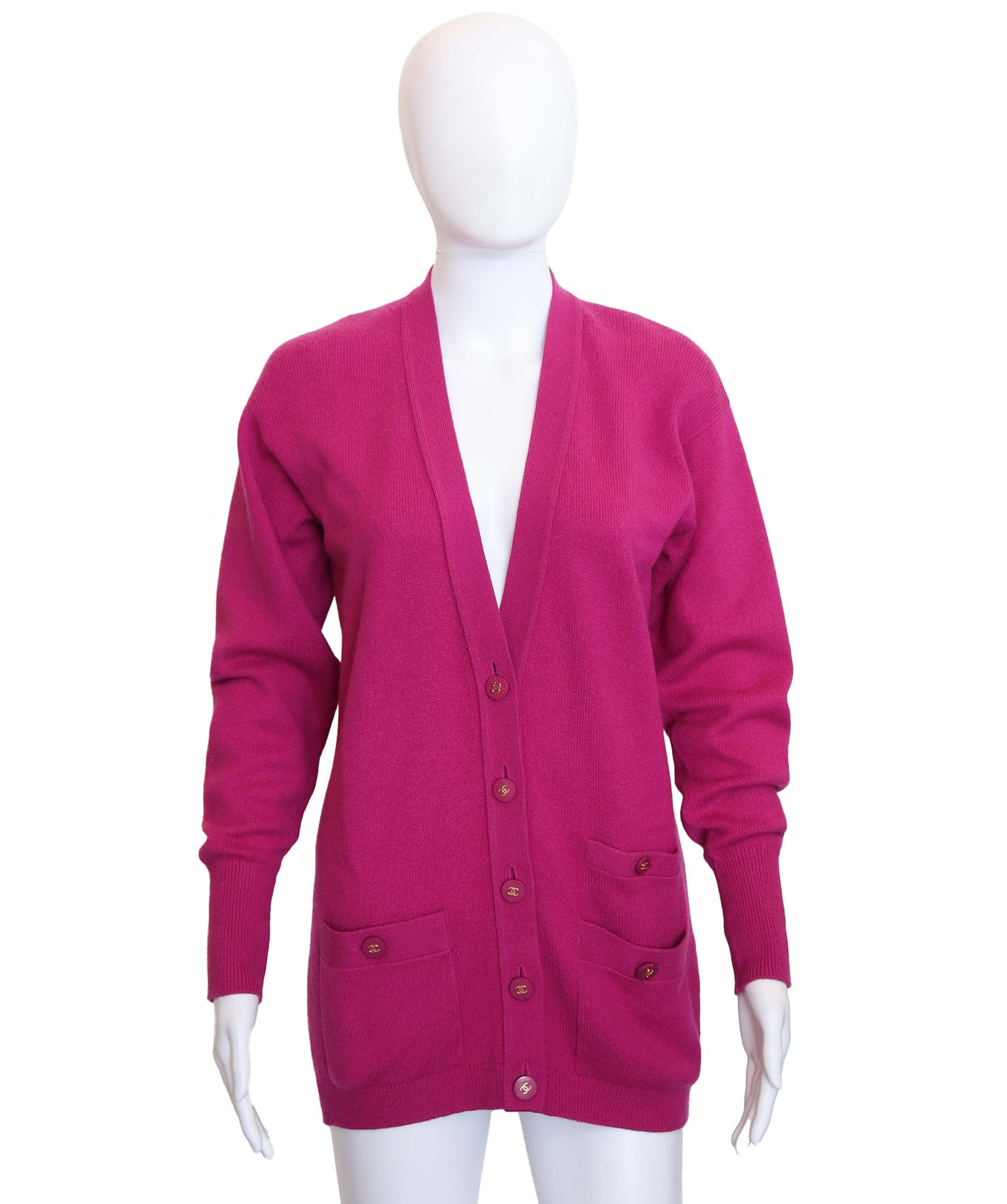 Chanel Chanel Coco Button Cashmere Purple Cardigan Size 38 DXBS3694