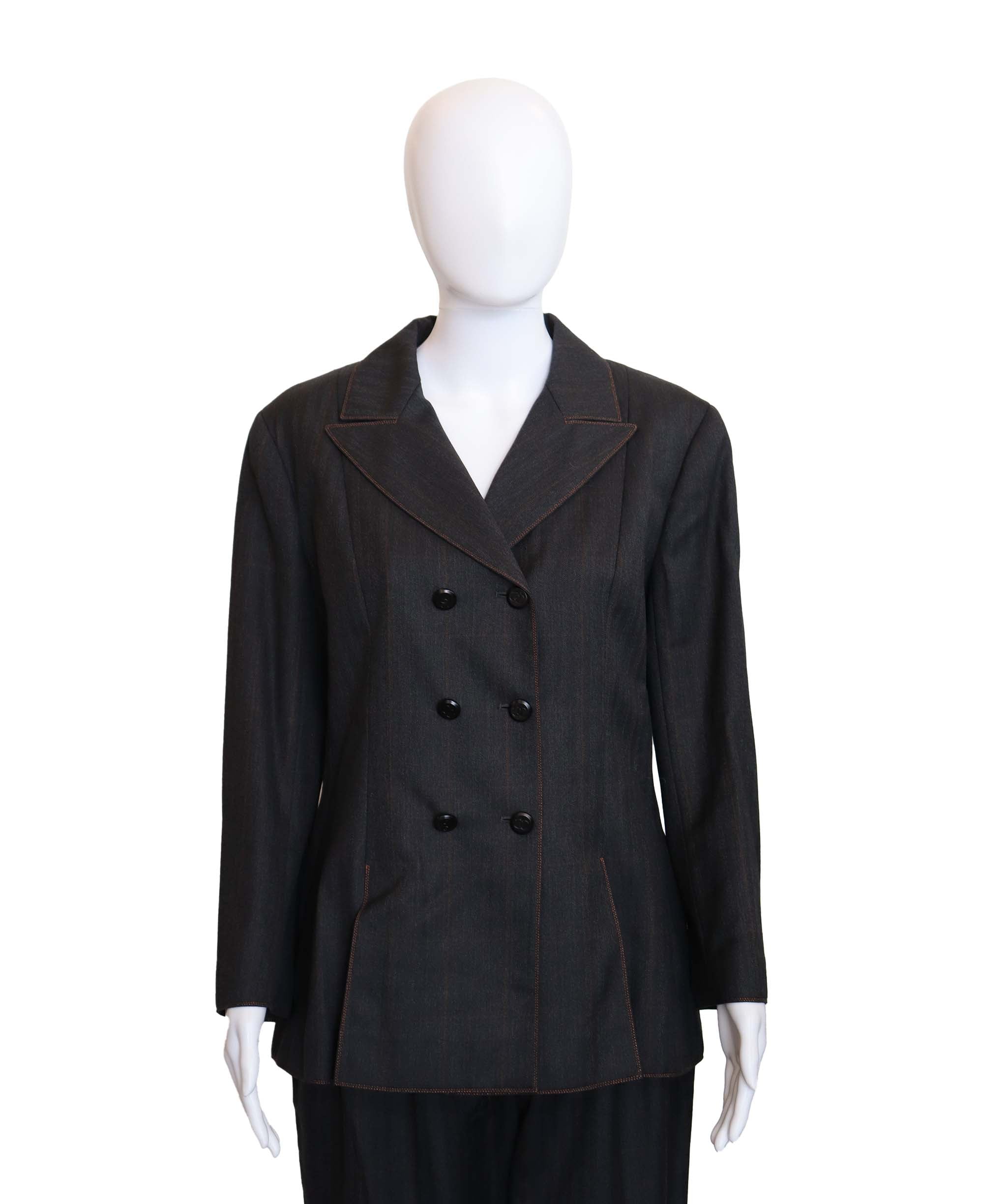 Chanel Chanel Coco Button Denim Grry Suit Size 42 DXBS3645