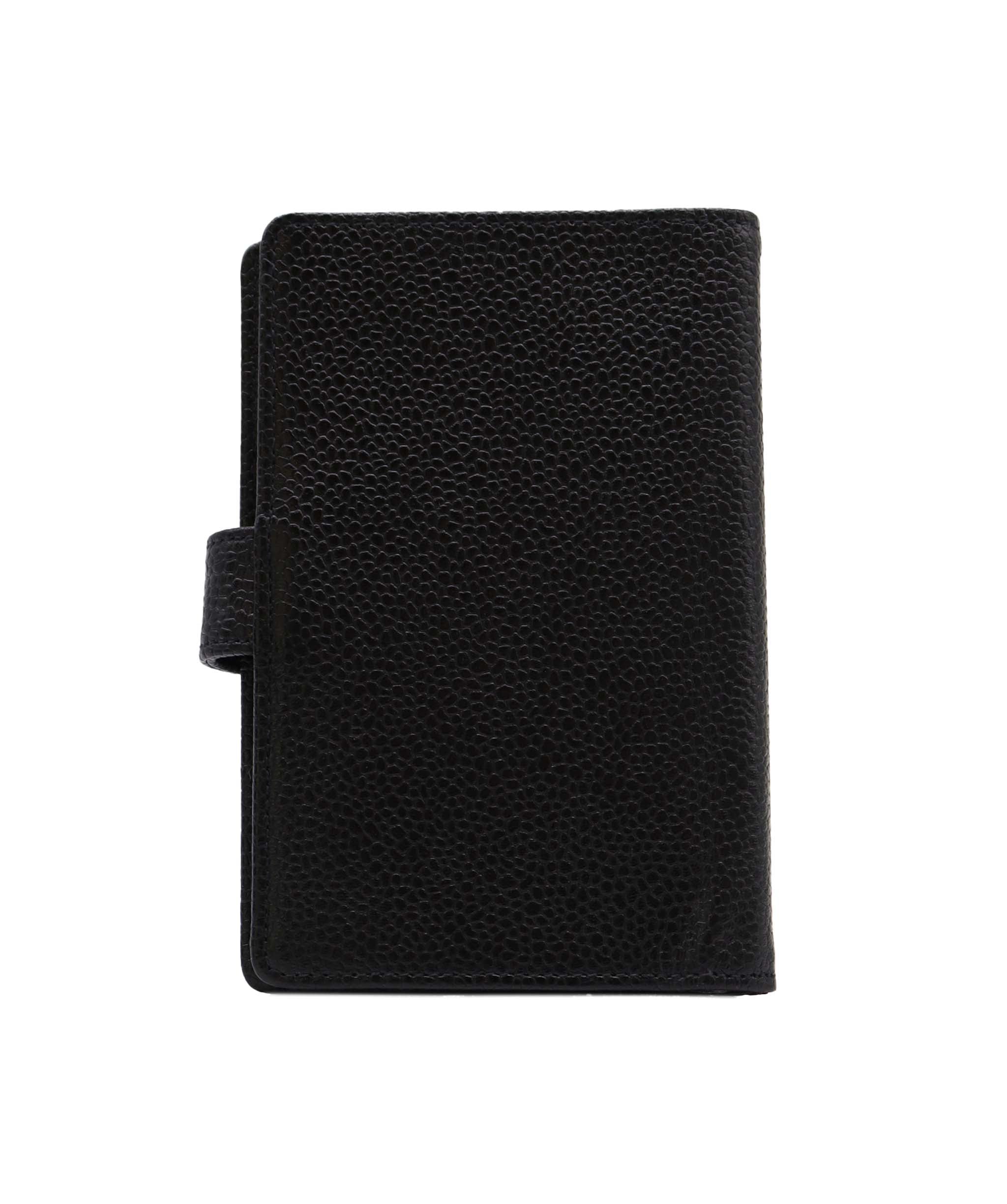 CHANEL CHANEL Day Planner Cover Caviar Skin Black Gold CC Auth ac3294