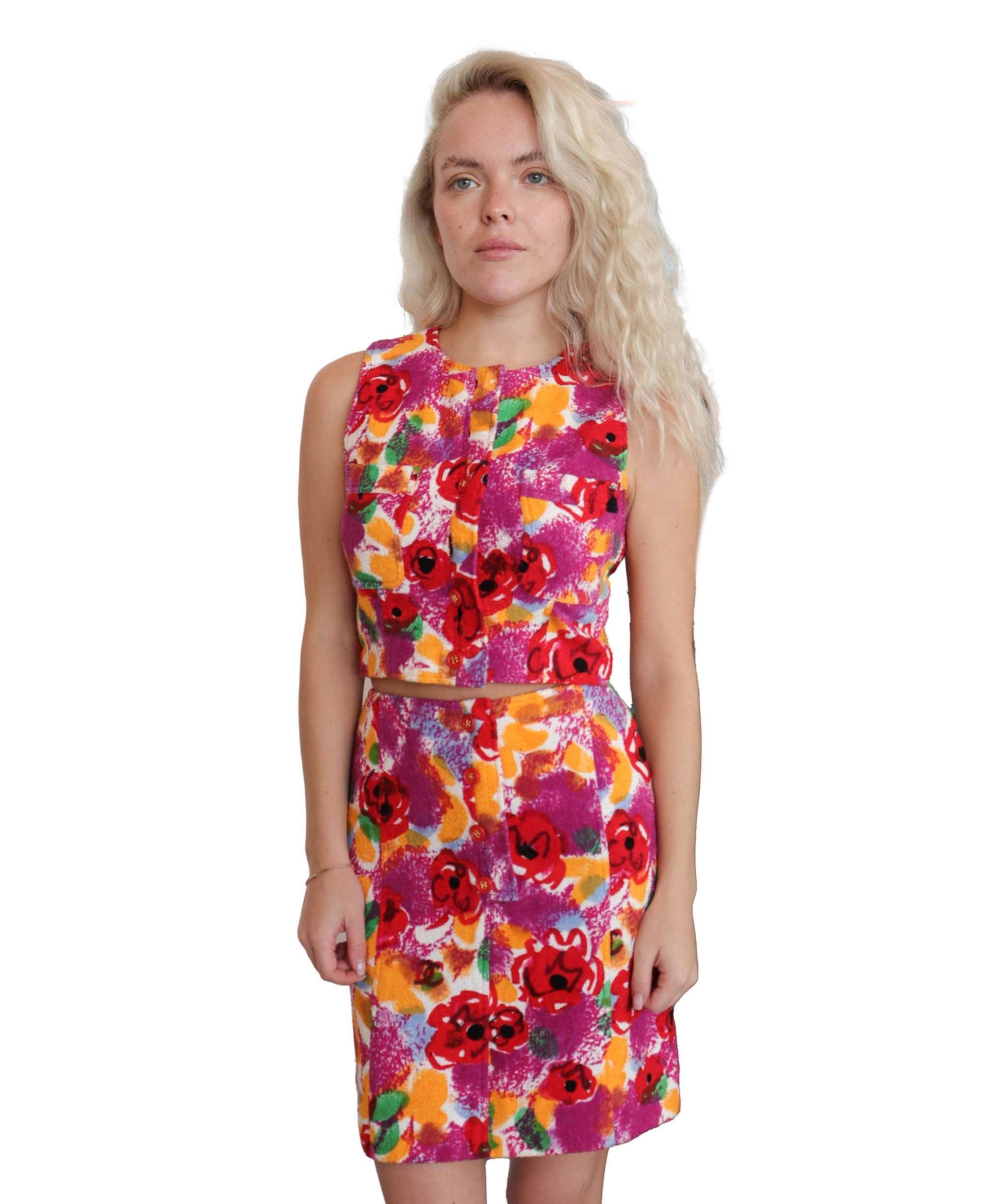 Chanel Chanel floral cotton set pink/ orange DXBS2537