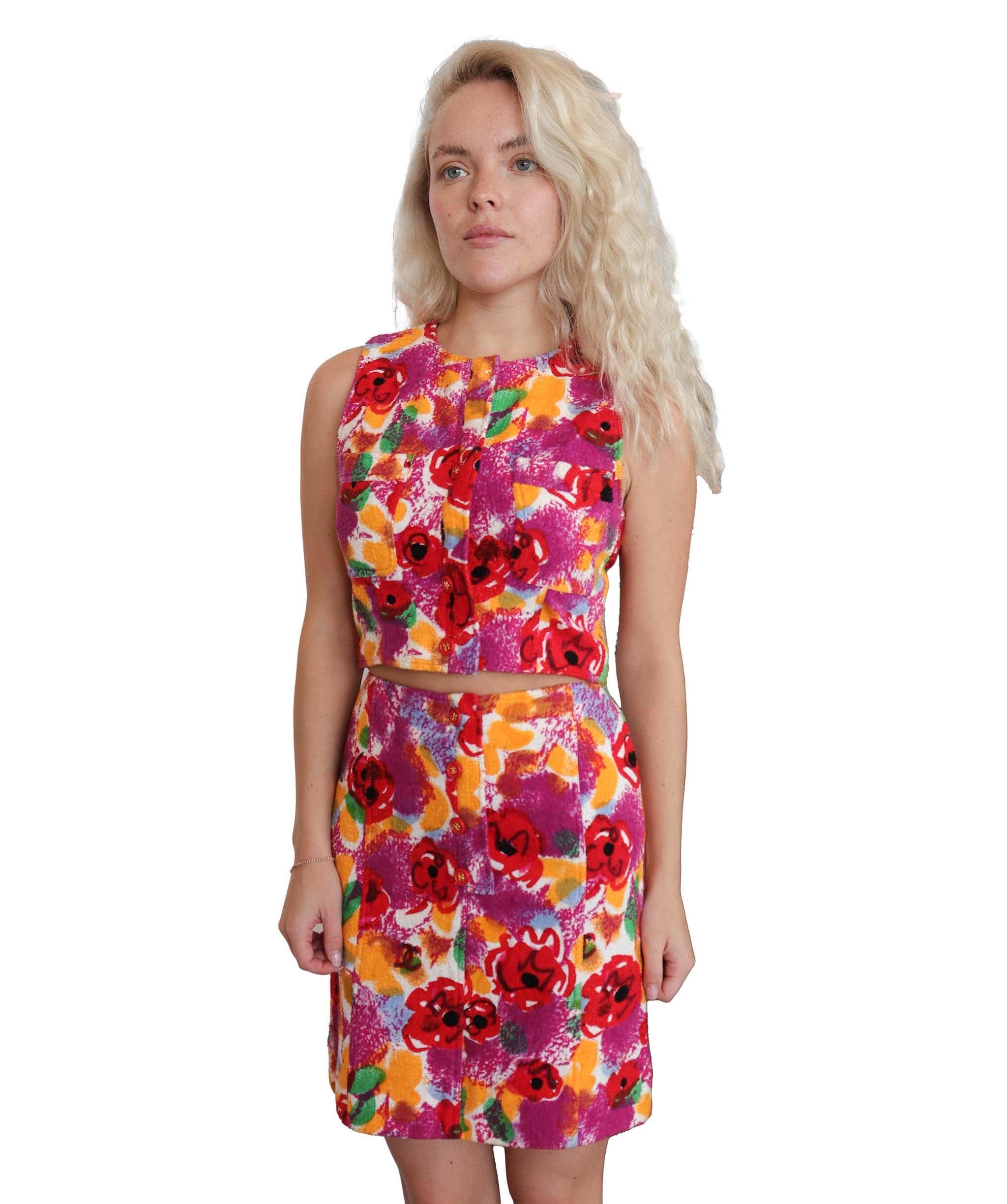 Chanel Chanel floral cotton set pink/ orange DXBS2537