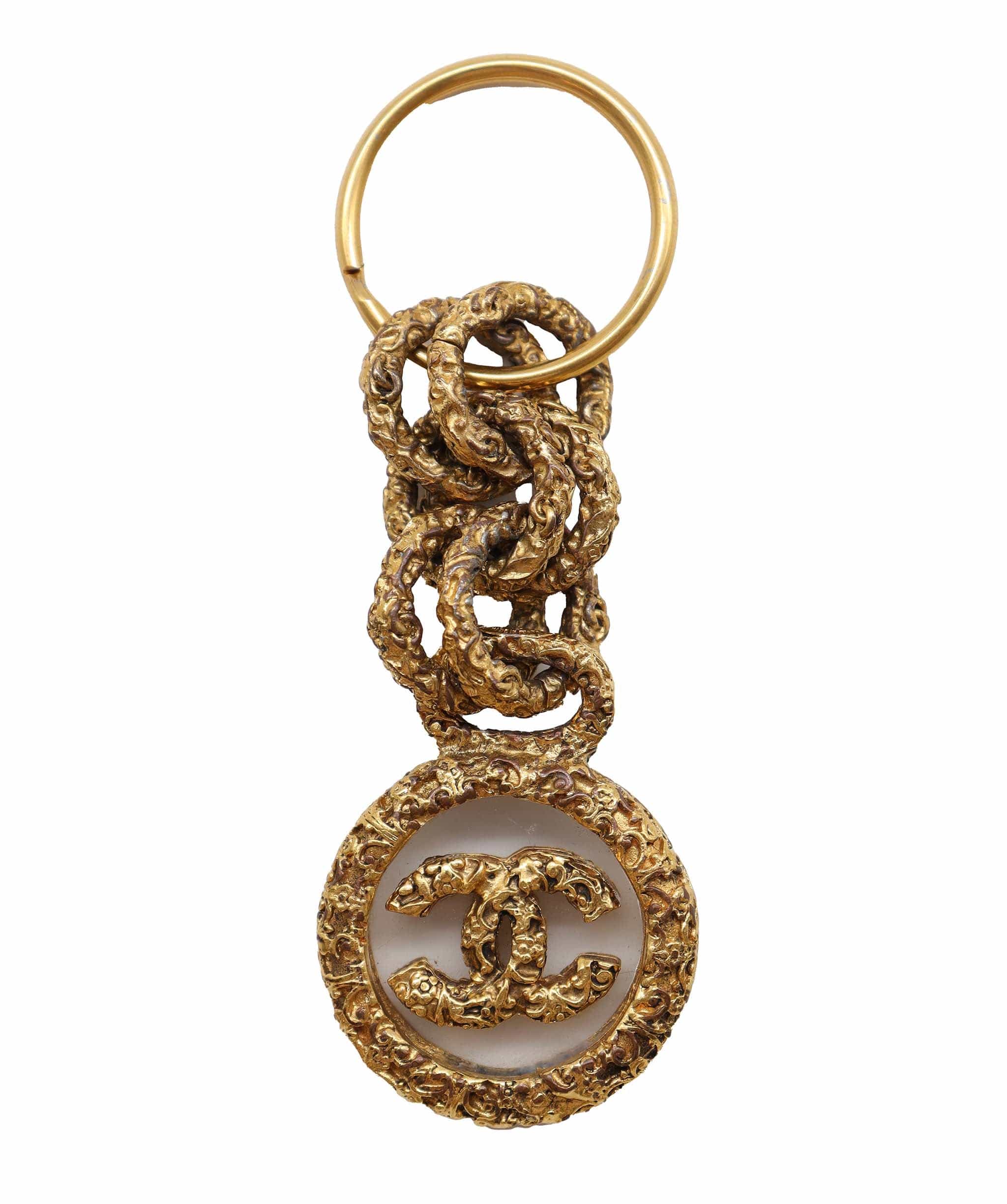 Chanel chanel gold cc glass keychain DXBS2591