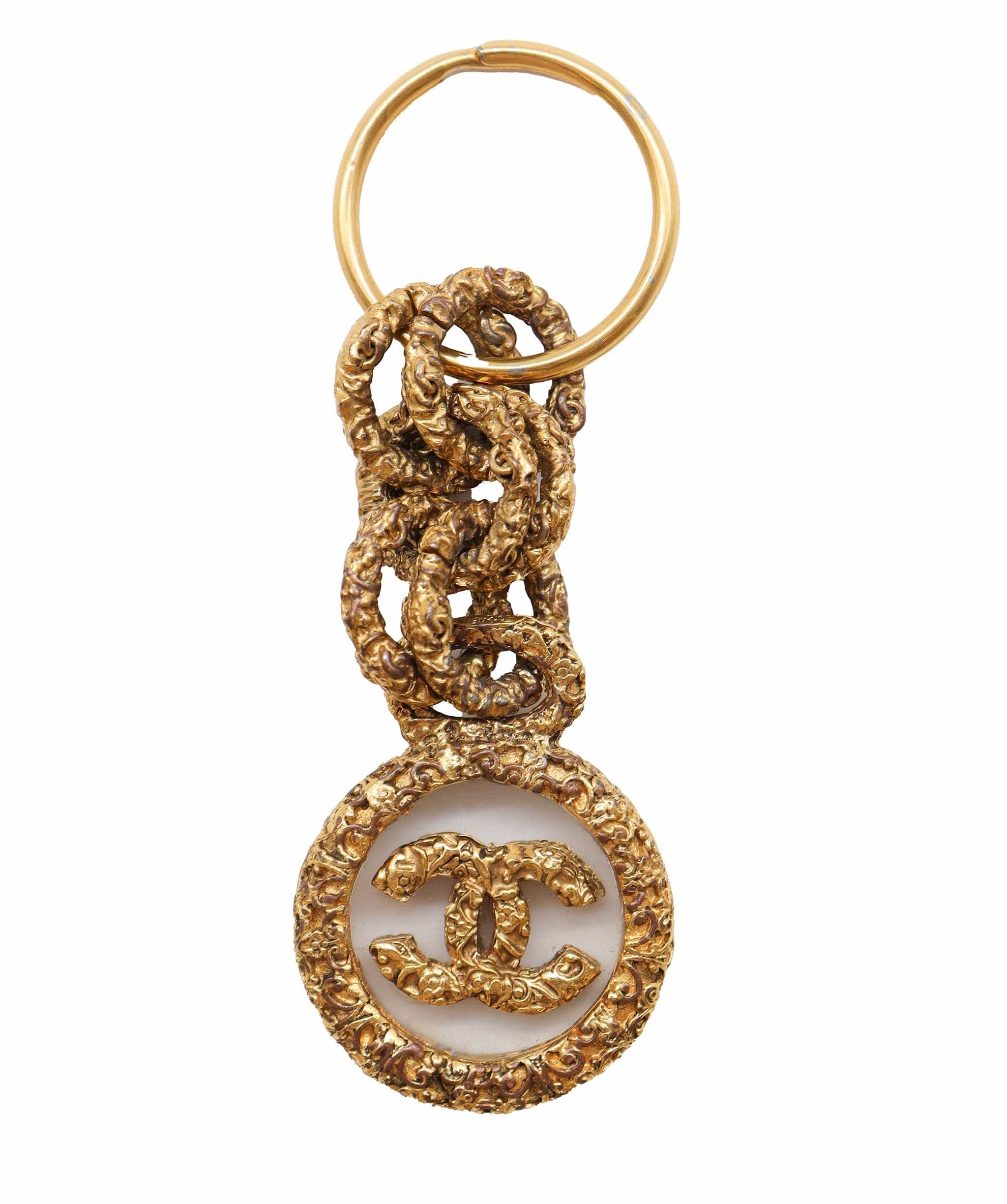 Chanel chanel gold cc glass keychain DXBS2591