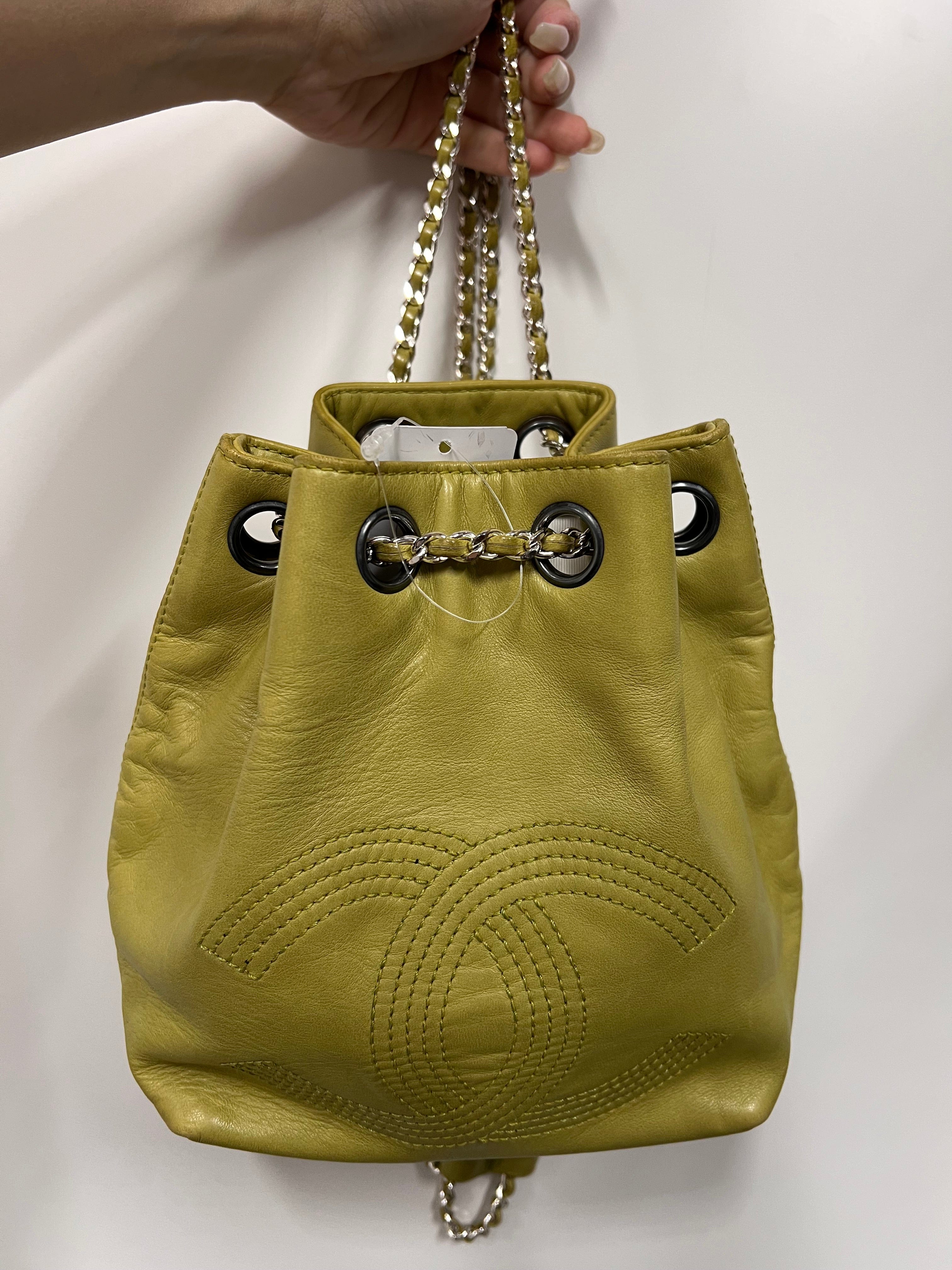 CHANEL CHANEL Lamb Light Green SV Coco Mark Backpack B0917ZA9KE