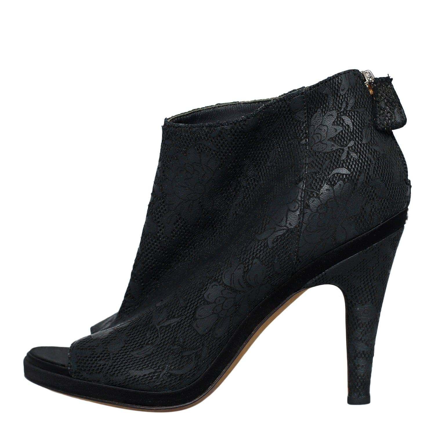 Chanel Chanel Laser-Cut Peep-Toe Booties