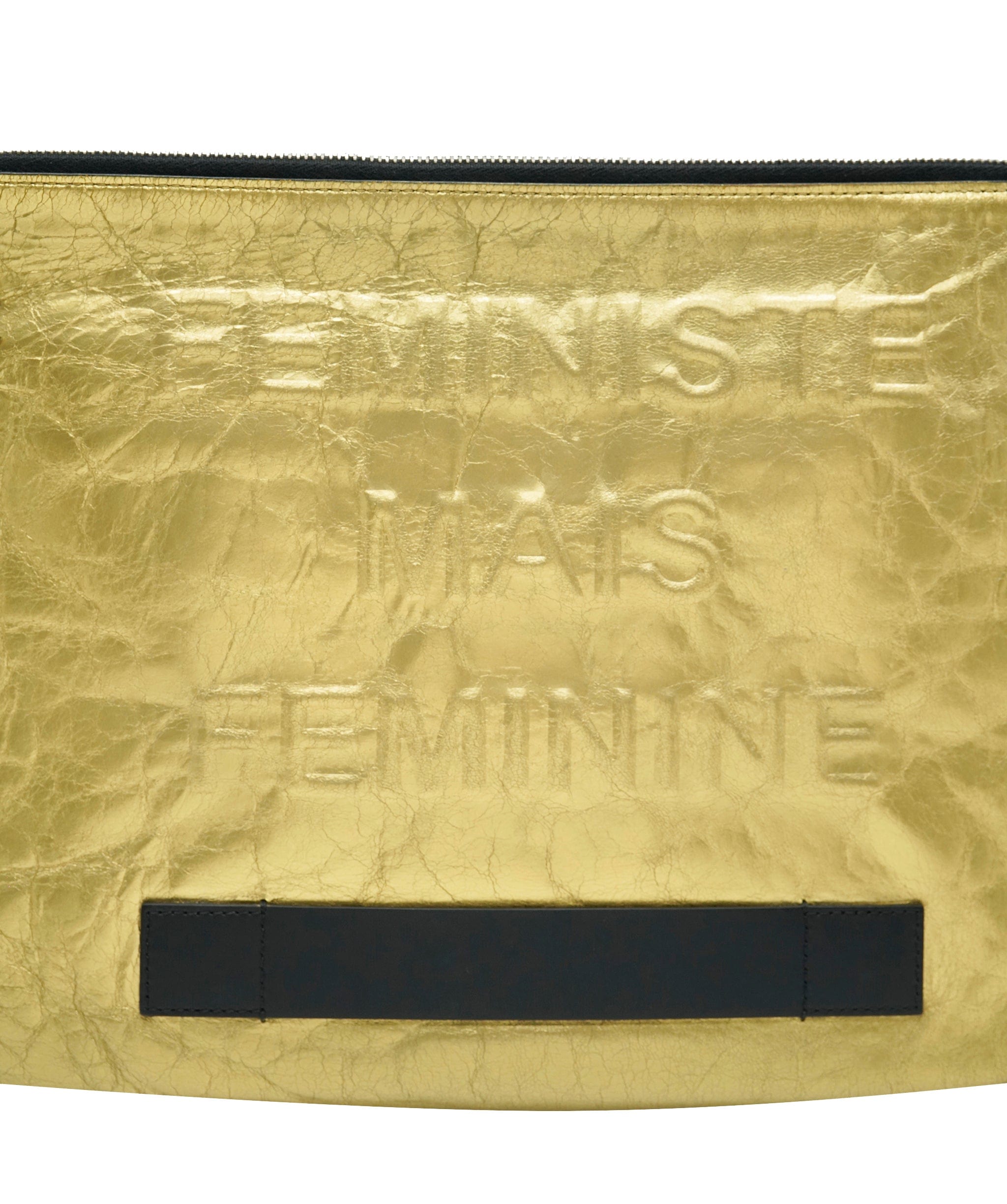 Chanel Chanel limited edition large pochette, « Feministe mais feminine », gold ALL1142