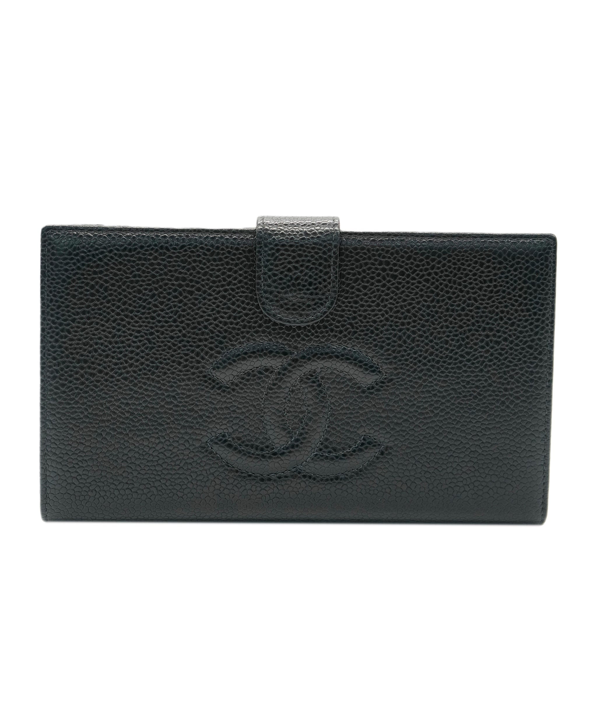 Chanel CHANEL Long Wallet Black Caviar skin DBXS3577