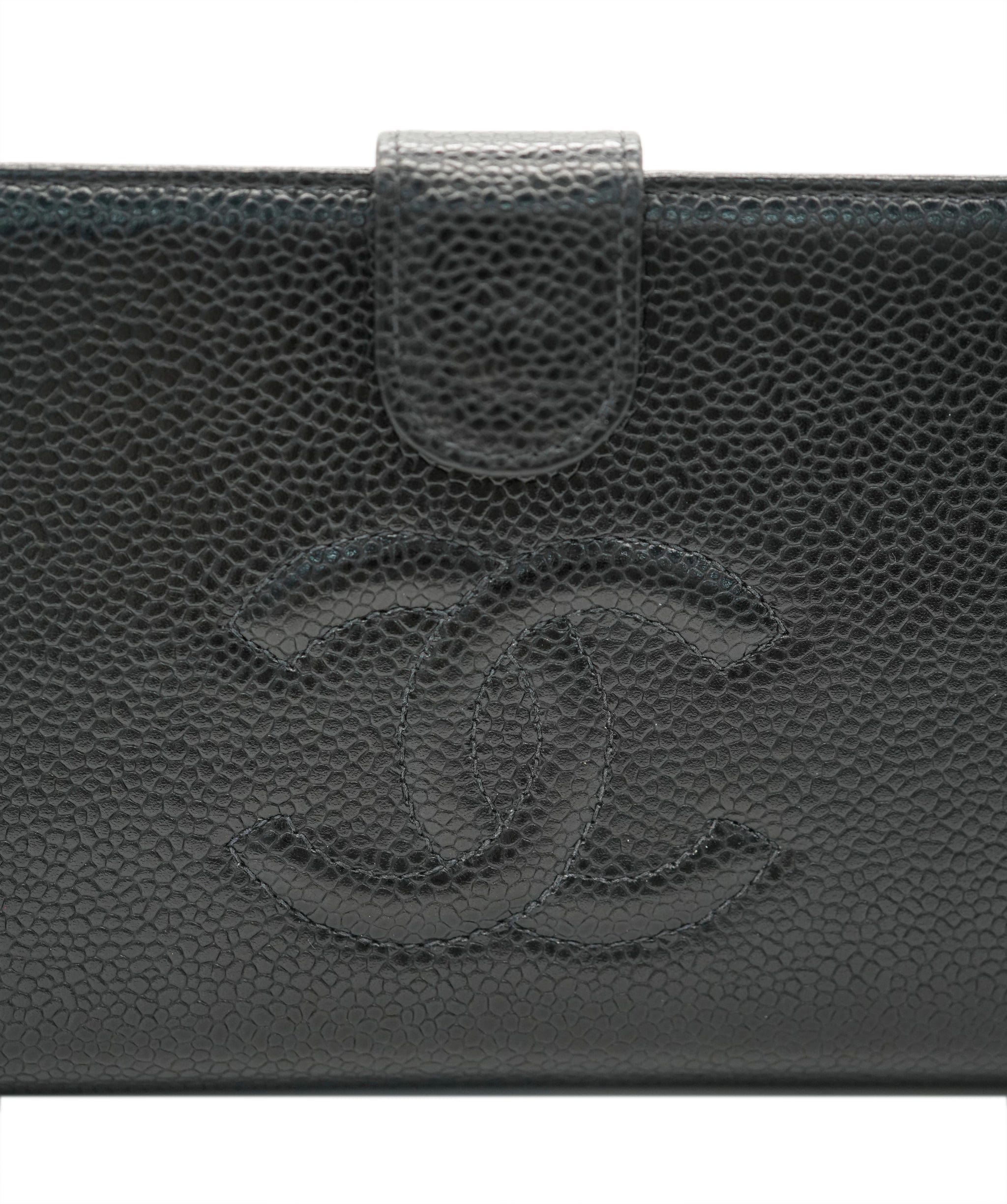 Chanel CHANEL Long Wallet Black Caviar skin DBXS3577